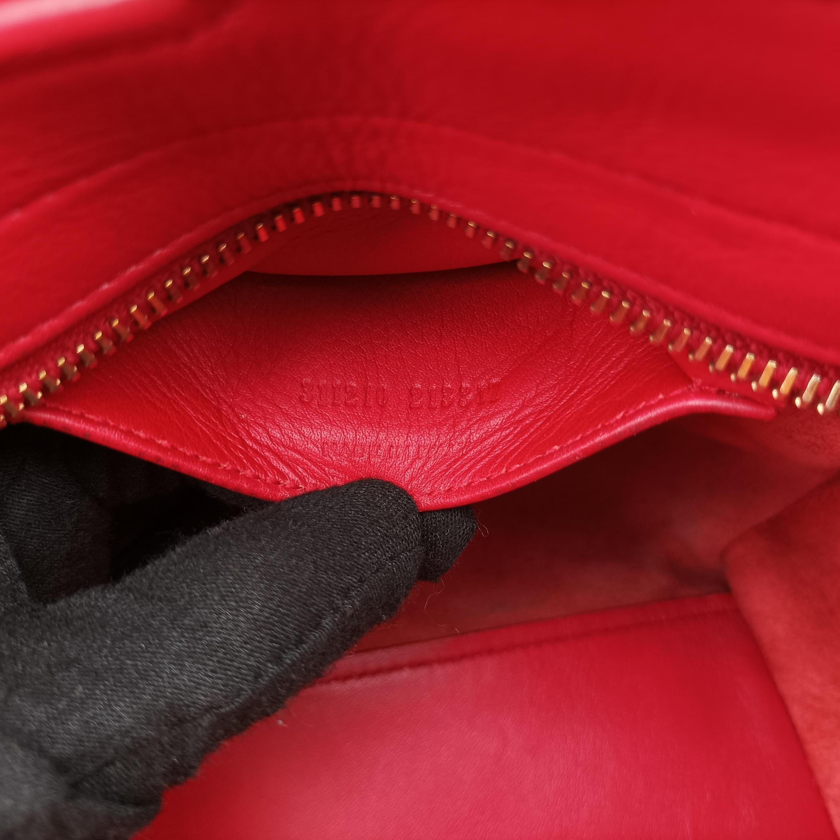Pre-owned Yves Saint Laurent Y Ligne Petit Cabas Red Leather 311210 shoulderbag | stylenewstar