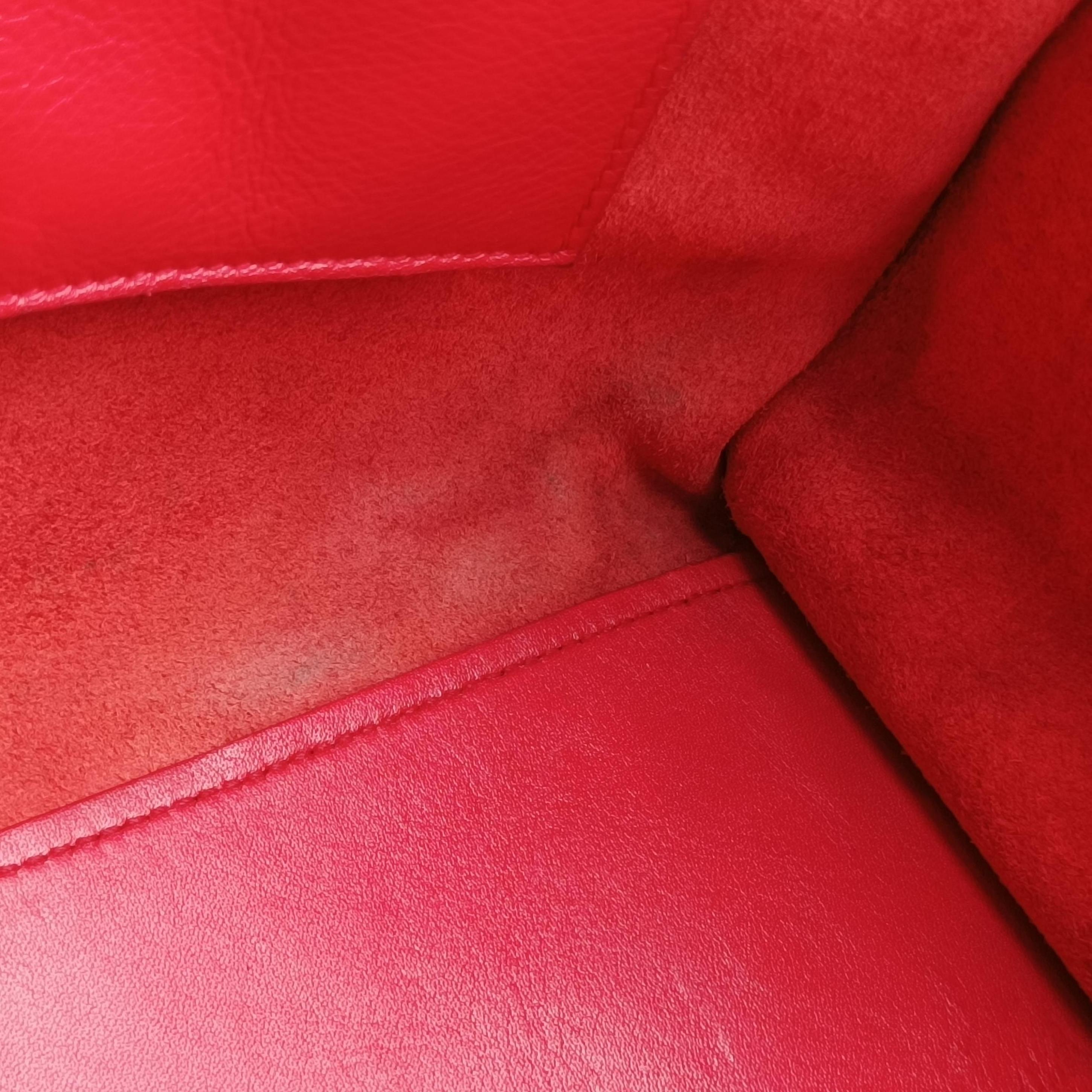 Pre-owned Yves Saint Laurent Y Ligne Petit Cabas Red Leather 311210 shoulderbag | stylenewstar