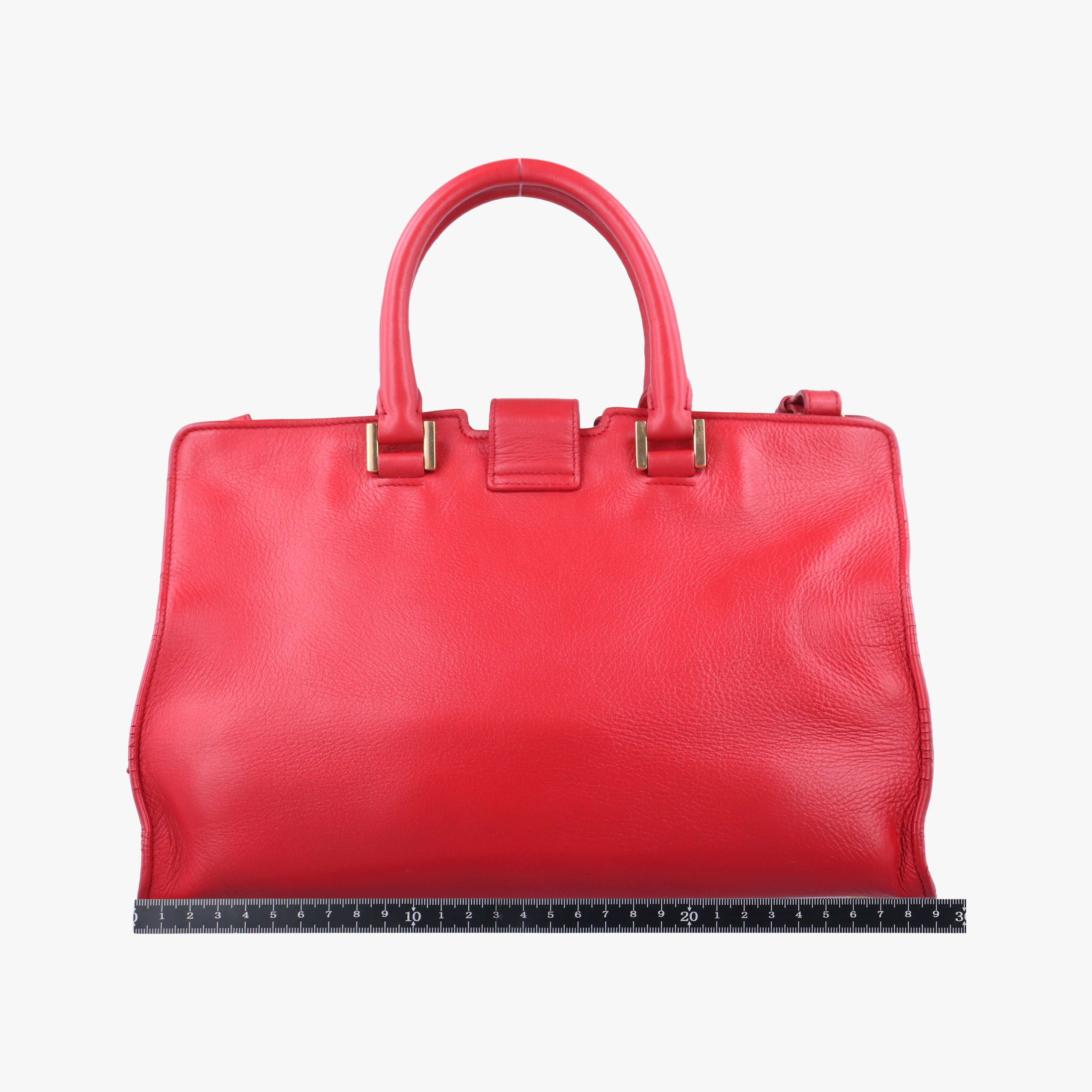 Pre-owned Yves Saint Laurent Y Ligne Petit Cabas Red Leather 311210 shoulderbag | stylenewstar
