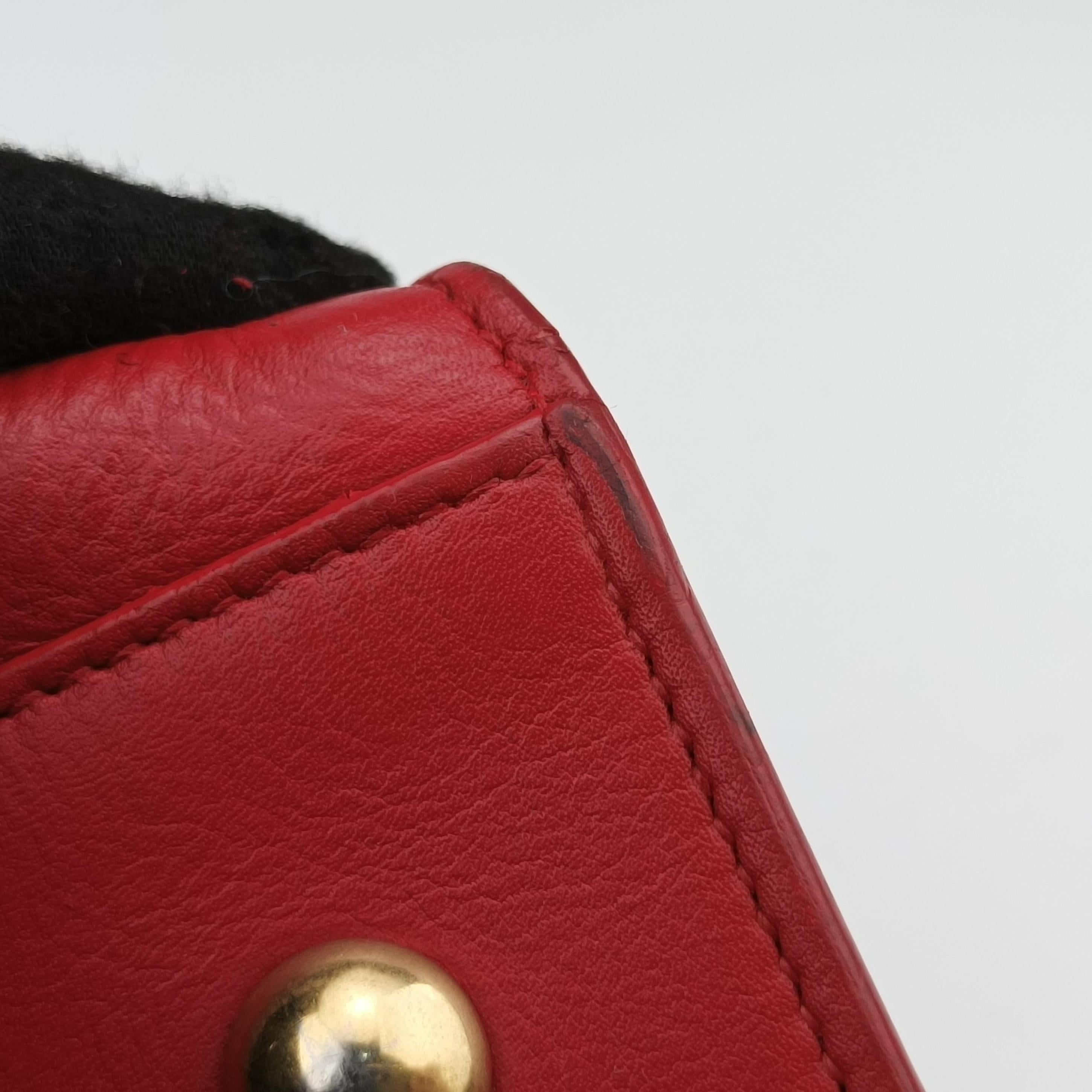 Pre-owned Yves Saint Laurent Y Ligne Petit Cabas Red Leather 311210 shoulderbag | stylenewstar