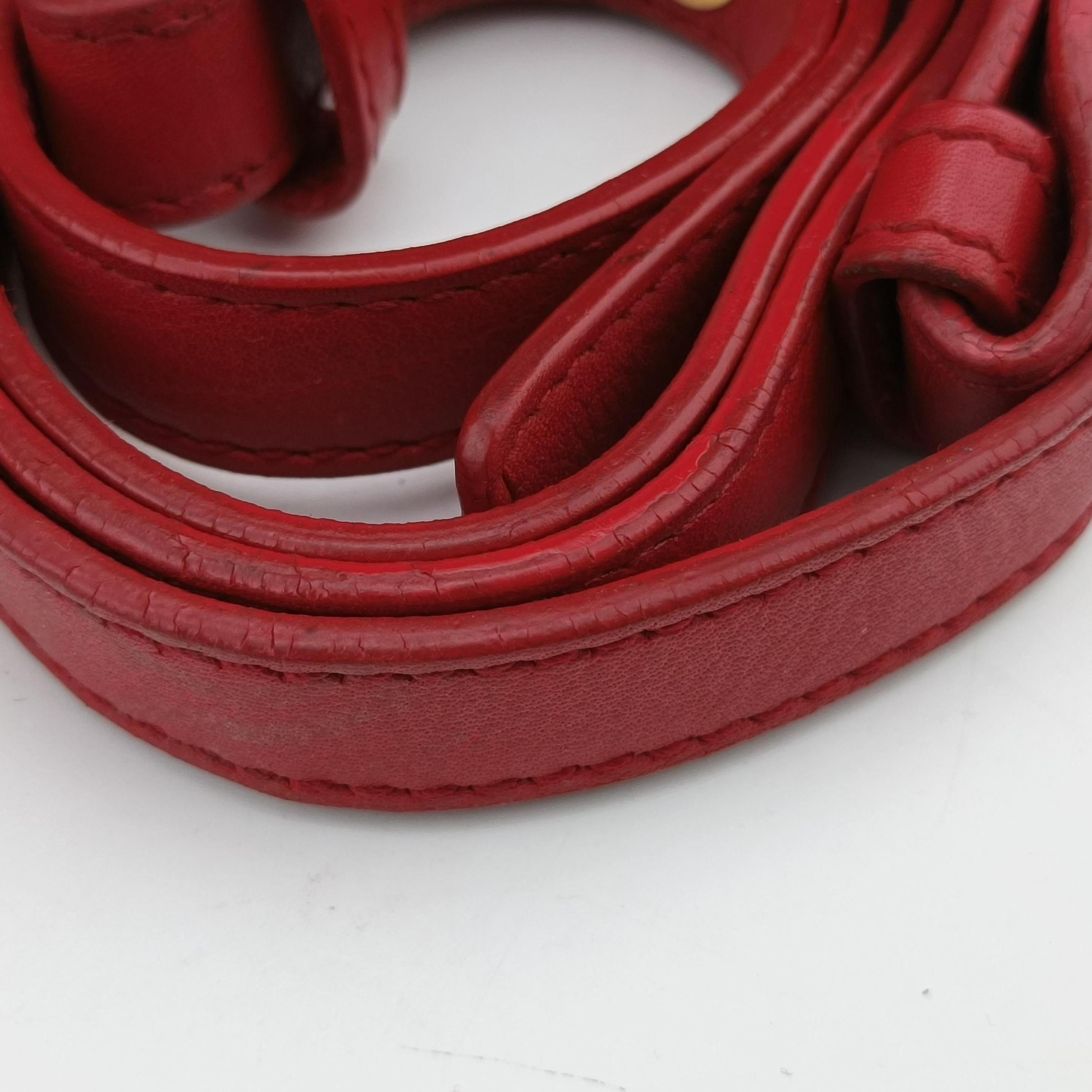 Pre-owned Yves Saint Laurent Y Ligne Petit Cabas Red Leather 311210 shoulderbag | stylenewstar