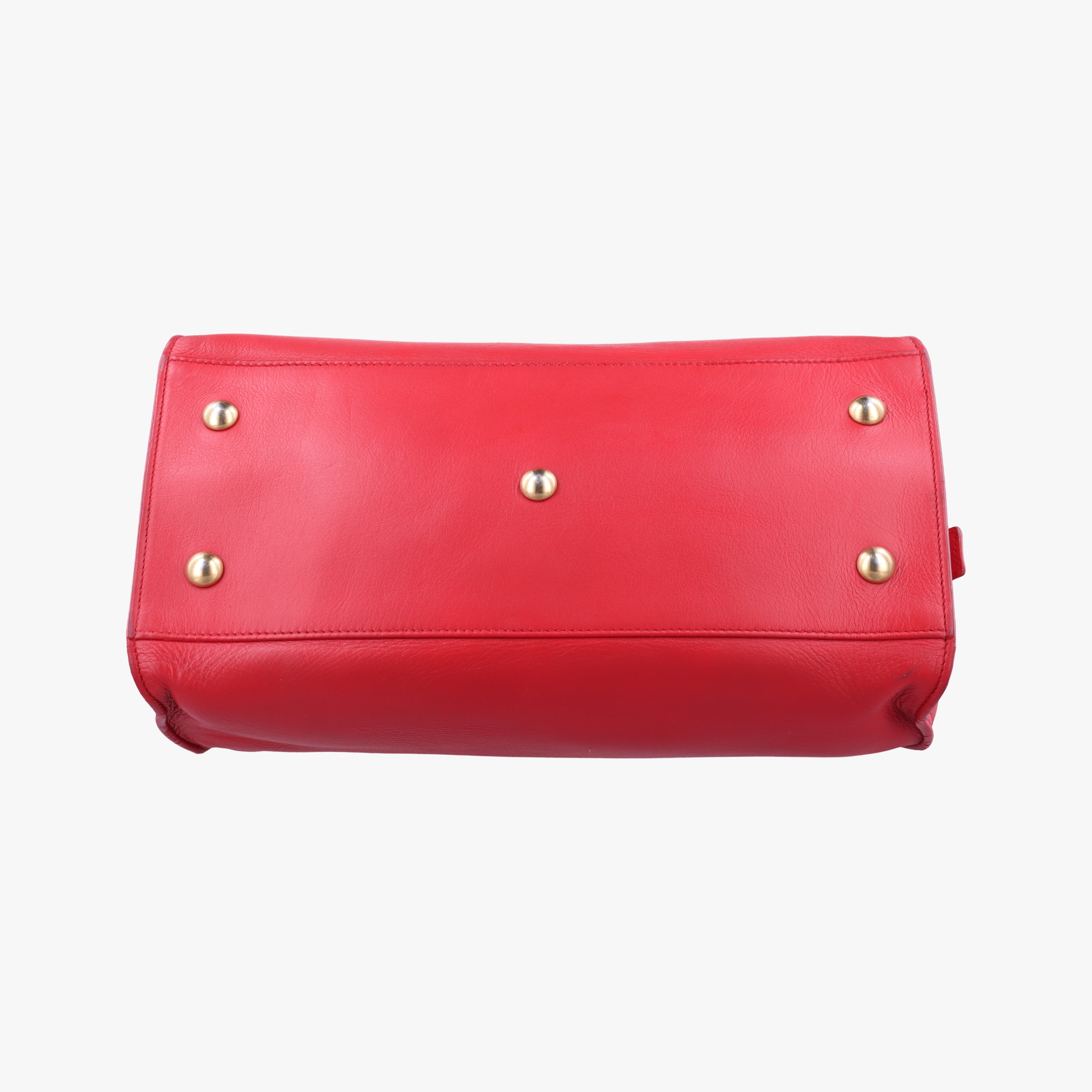 Pre-owned Yves Saint Laurent Y Ligne Petit Cabas Red Leather 311210 shoulderbag | stylenewstar
