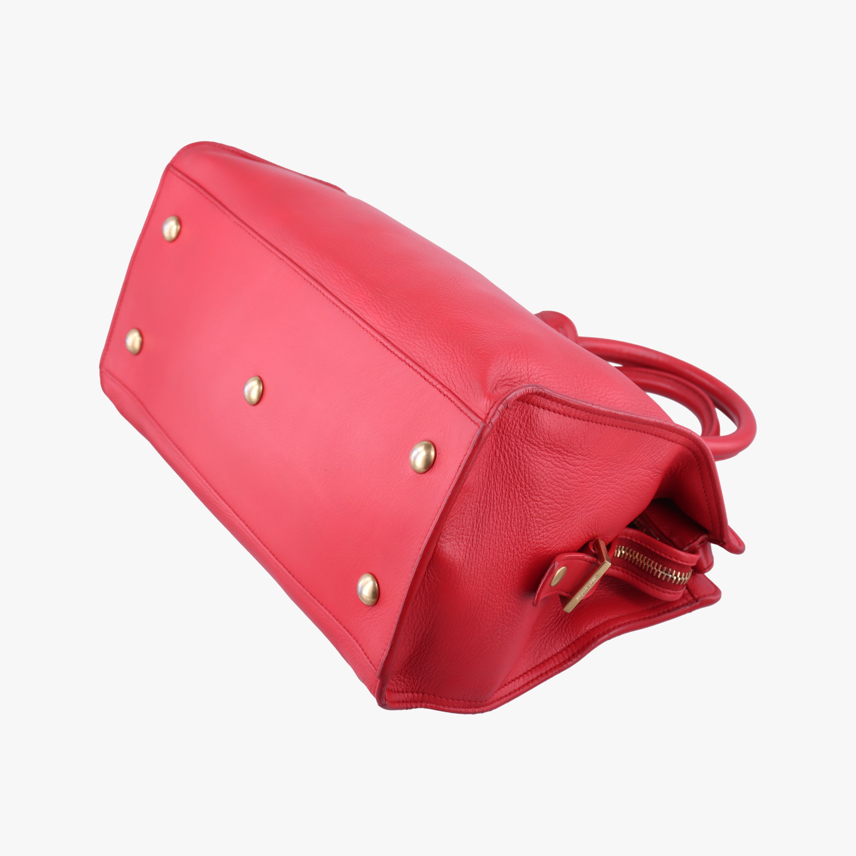 Pre-owned Yves Saint Laurent Y Ligne Petit Cabas Red Leather 311210 shoulderbag | stylenewstar