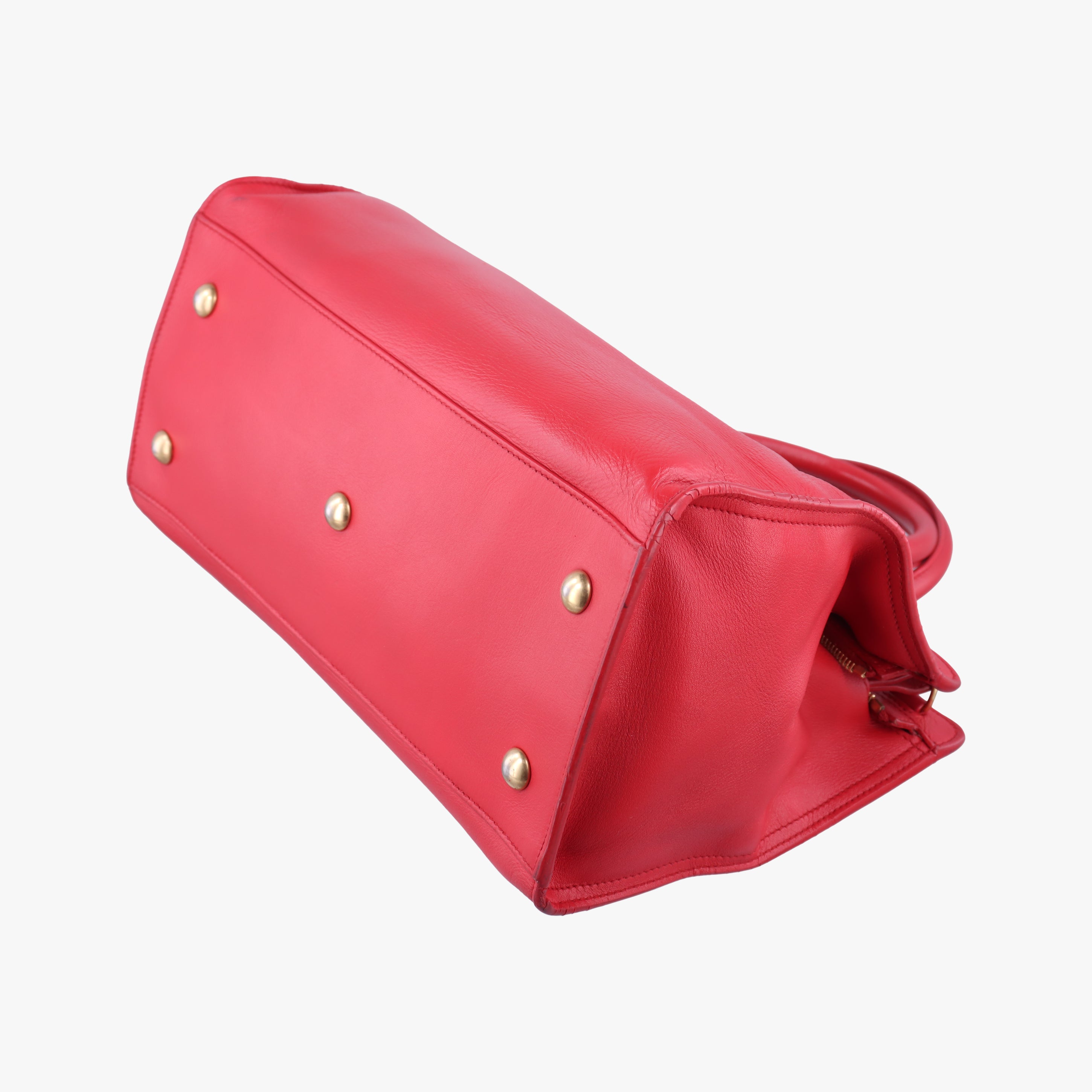 Pre-owned Yves Saint Laurent Y Ligne Petit Cabas Red Leather 311210 shoulderbag | stylenewstar