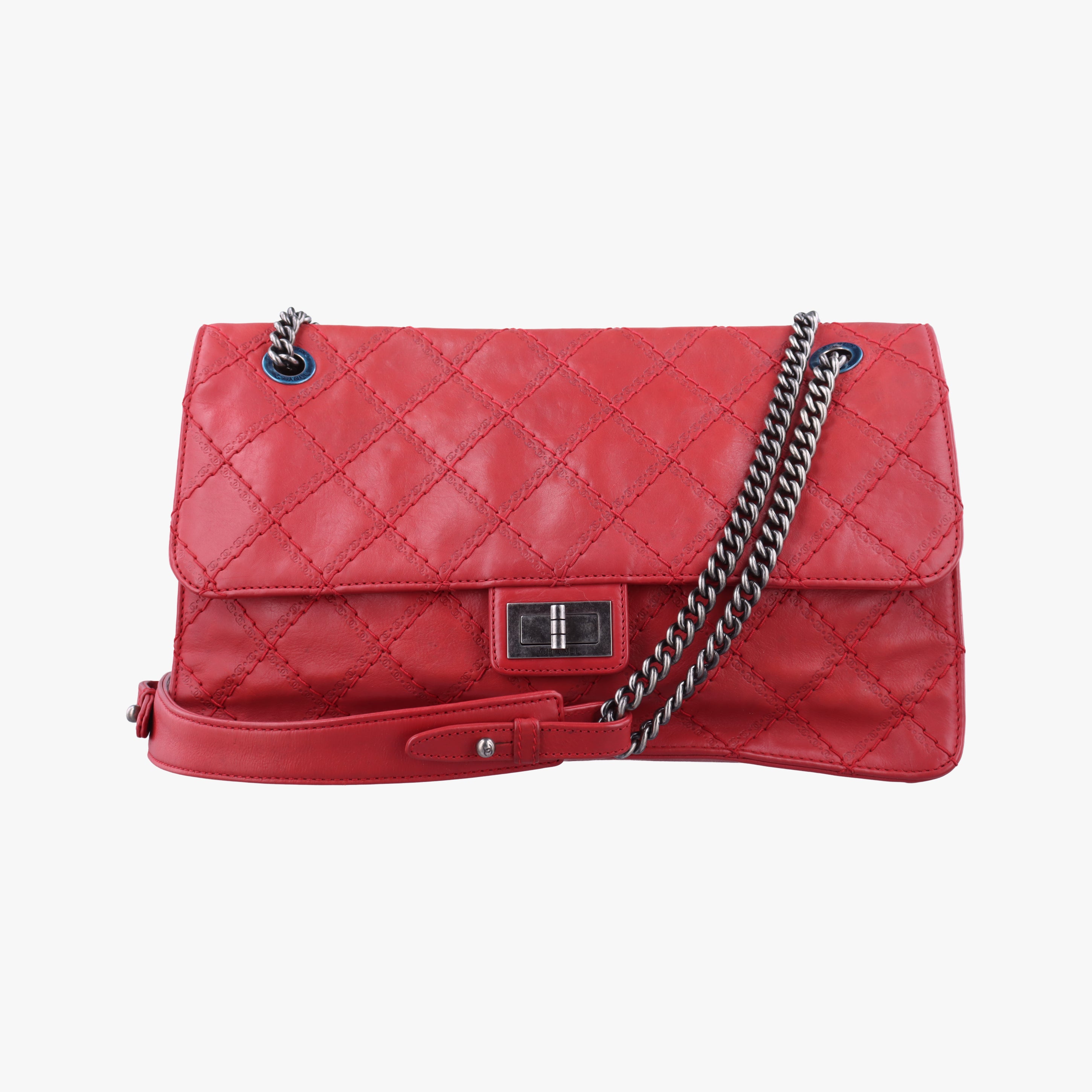 Pre-owned Chanel 2.55 Matelasse Red Leather A66985 shoulderbag | stylenewstar