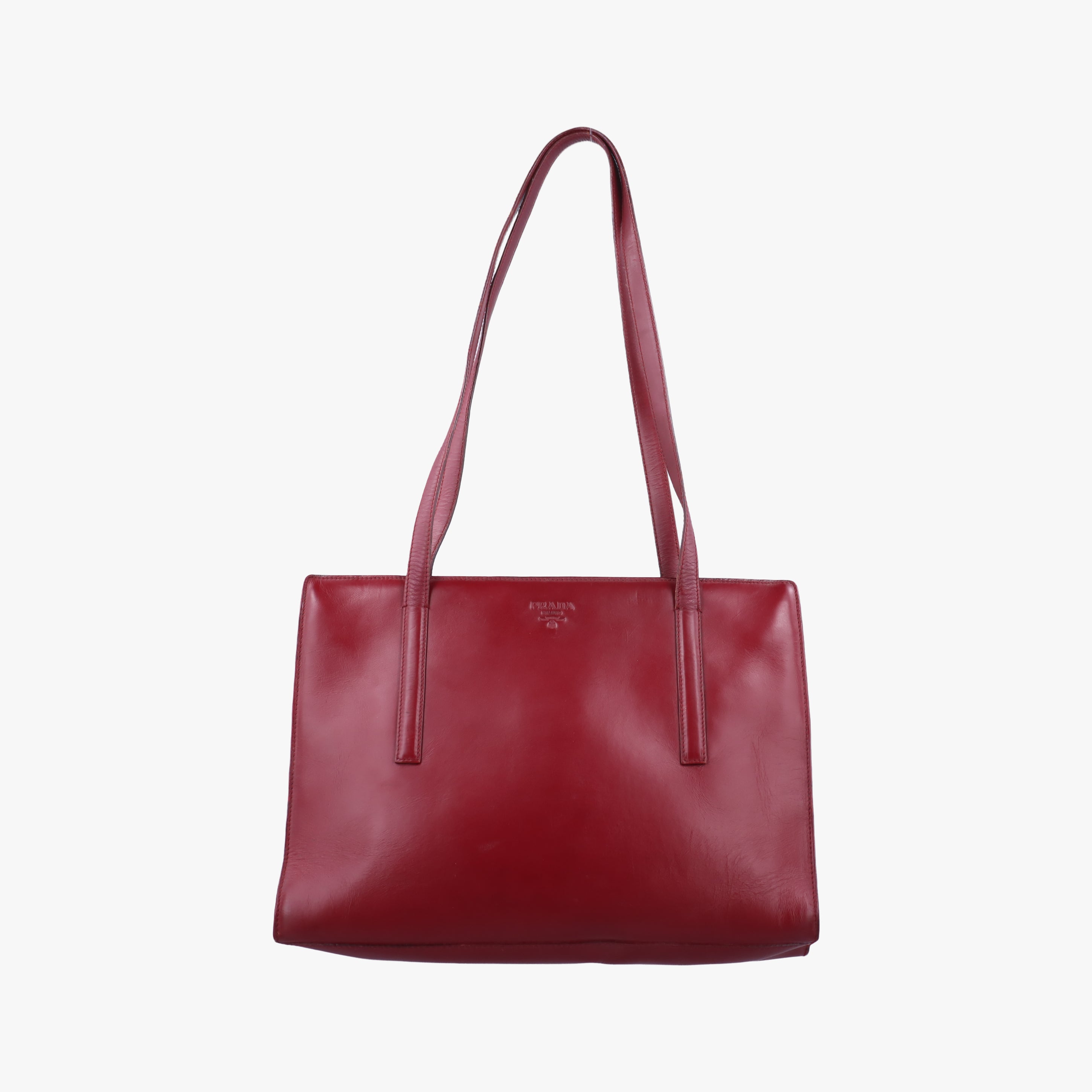 Pre-owned Prada Re-Edition 1995 Red Brushed  leather  shoulderbag | stylenewstar