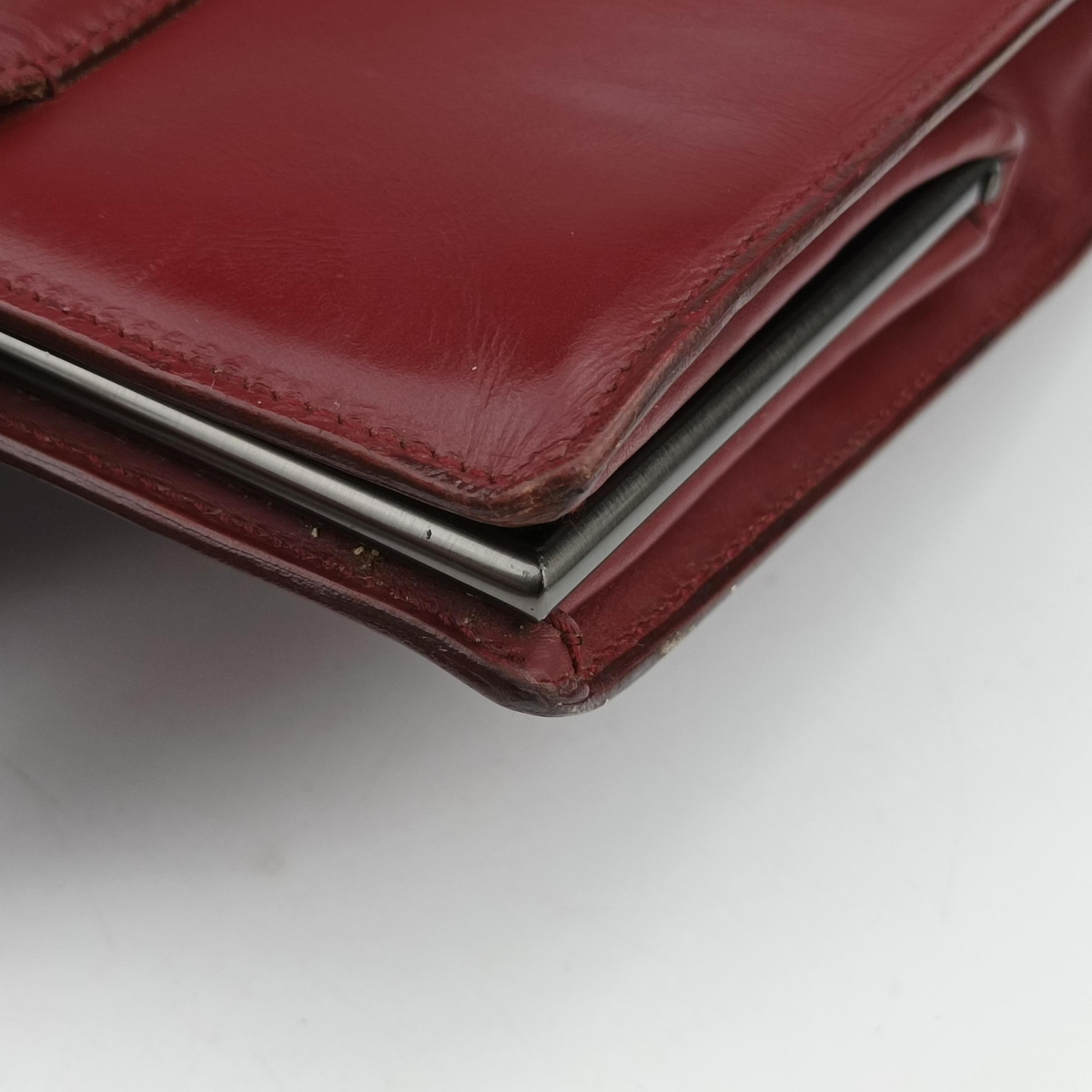 Pre-owned Prada Re-Edition 1995 Red Brushed  leather  shoulderbag | stylenewstar