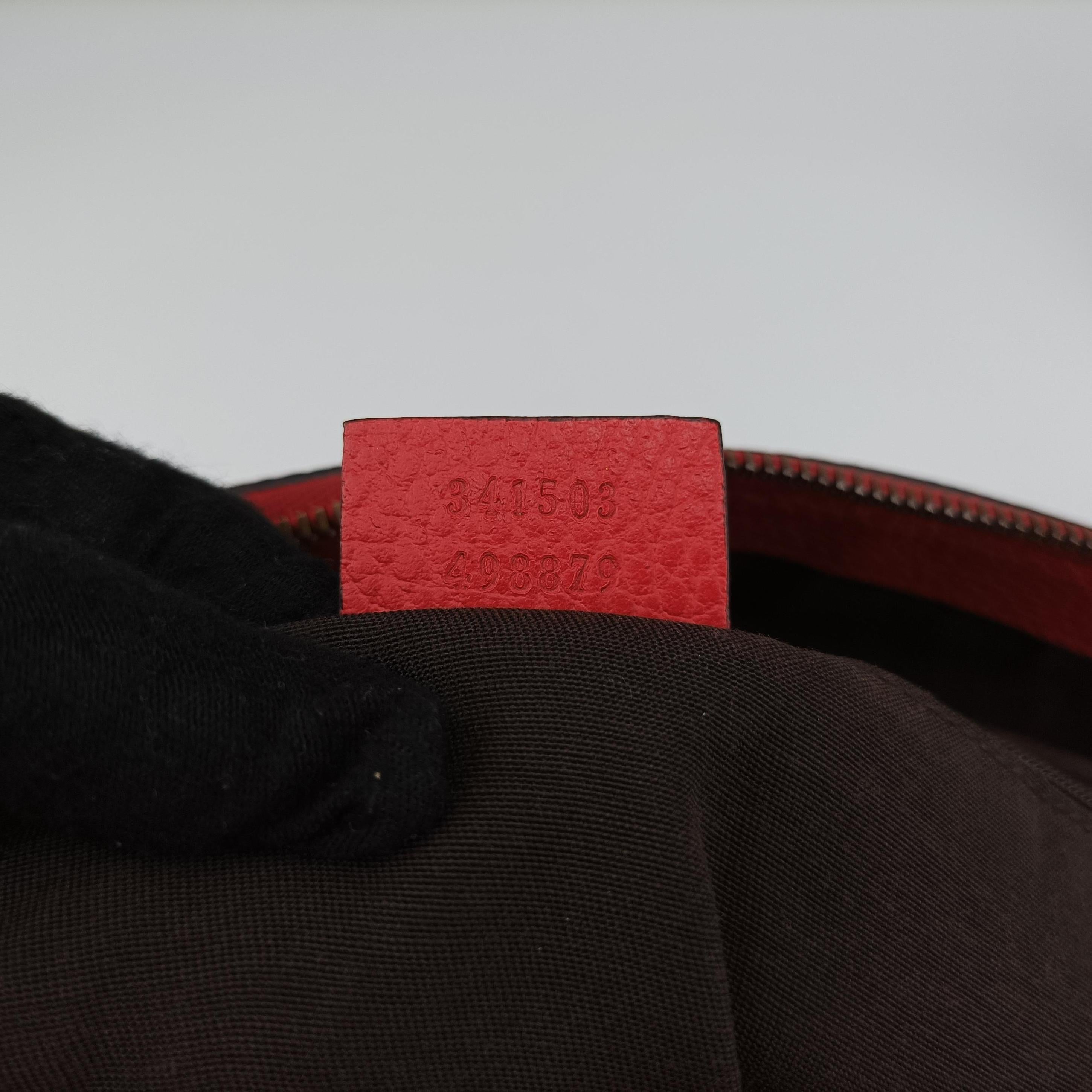 Pre-owned Gucci charm dome Red Leather 341503 shoulderbag | stylenewstar