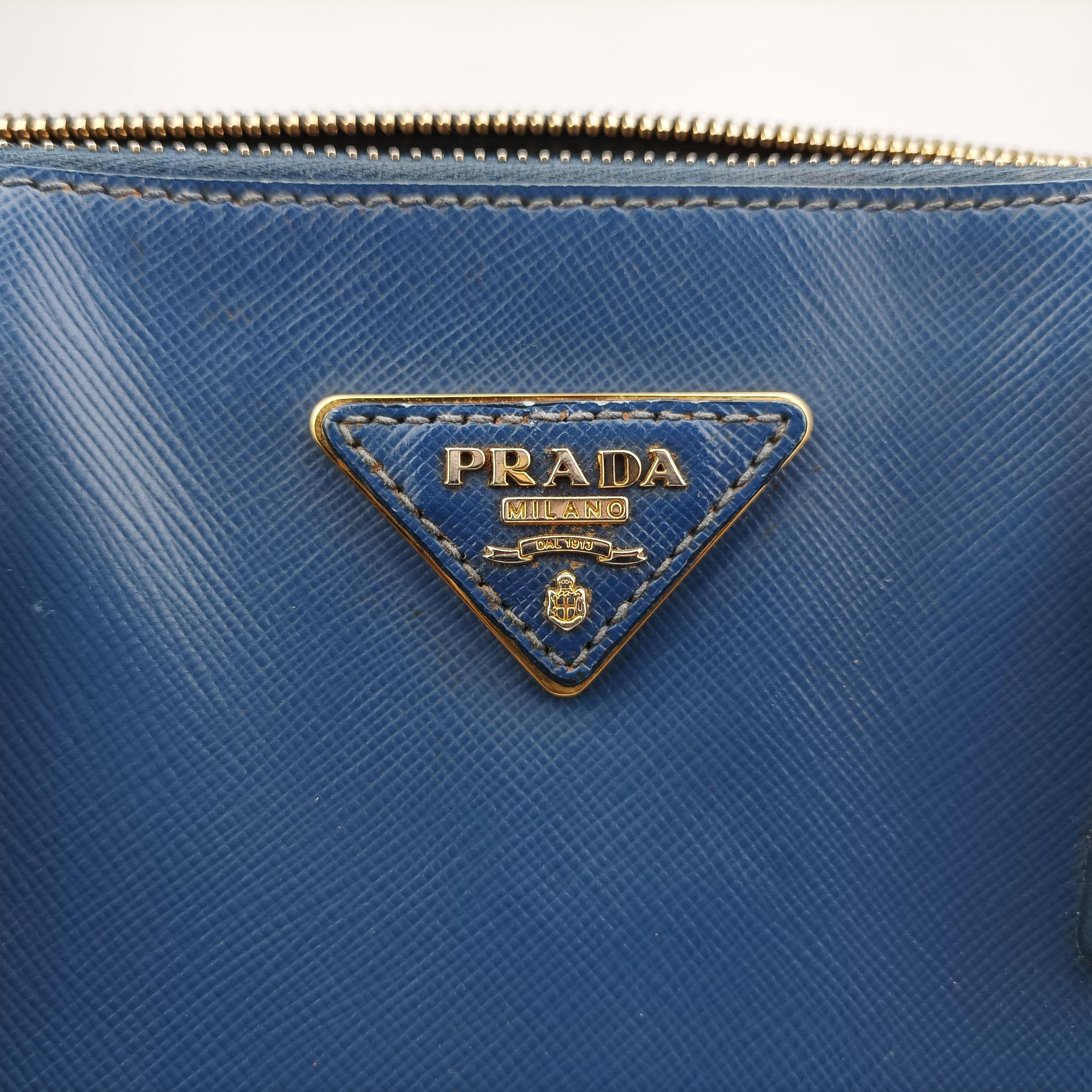 Pre-owned Prada Galleria Blue SAFFIANO Leather BN2274 shoulderbag | stylenewstar