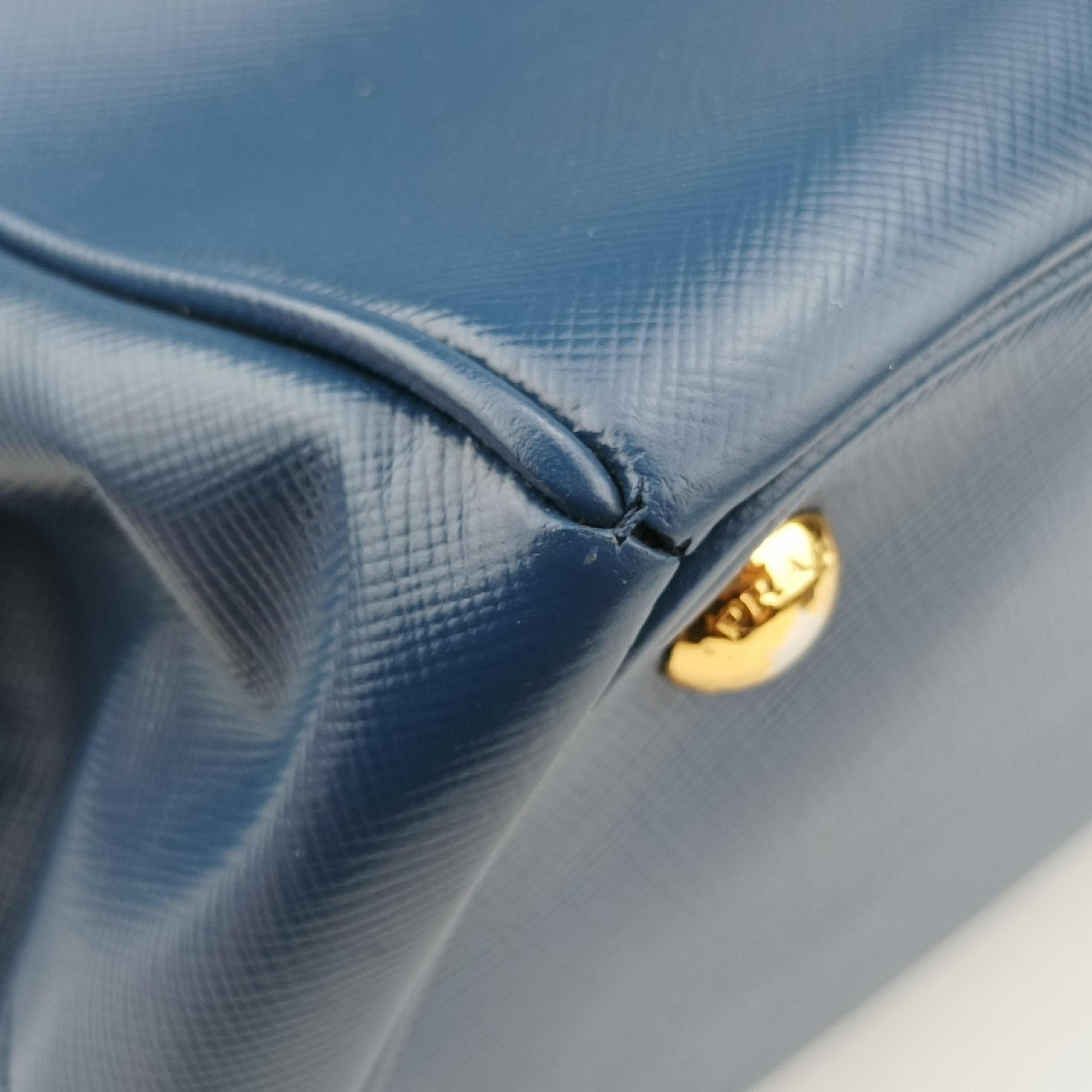 Pre-owned Prada Galleria Blue SAFFIANO Leather BN2274 shoulderbag | stylenewstar