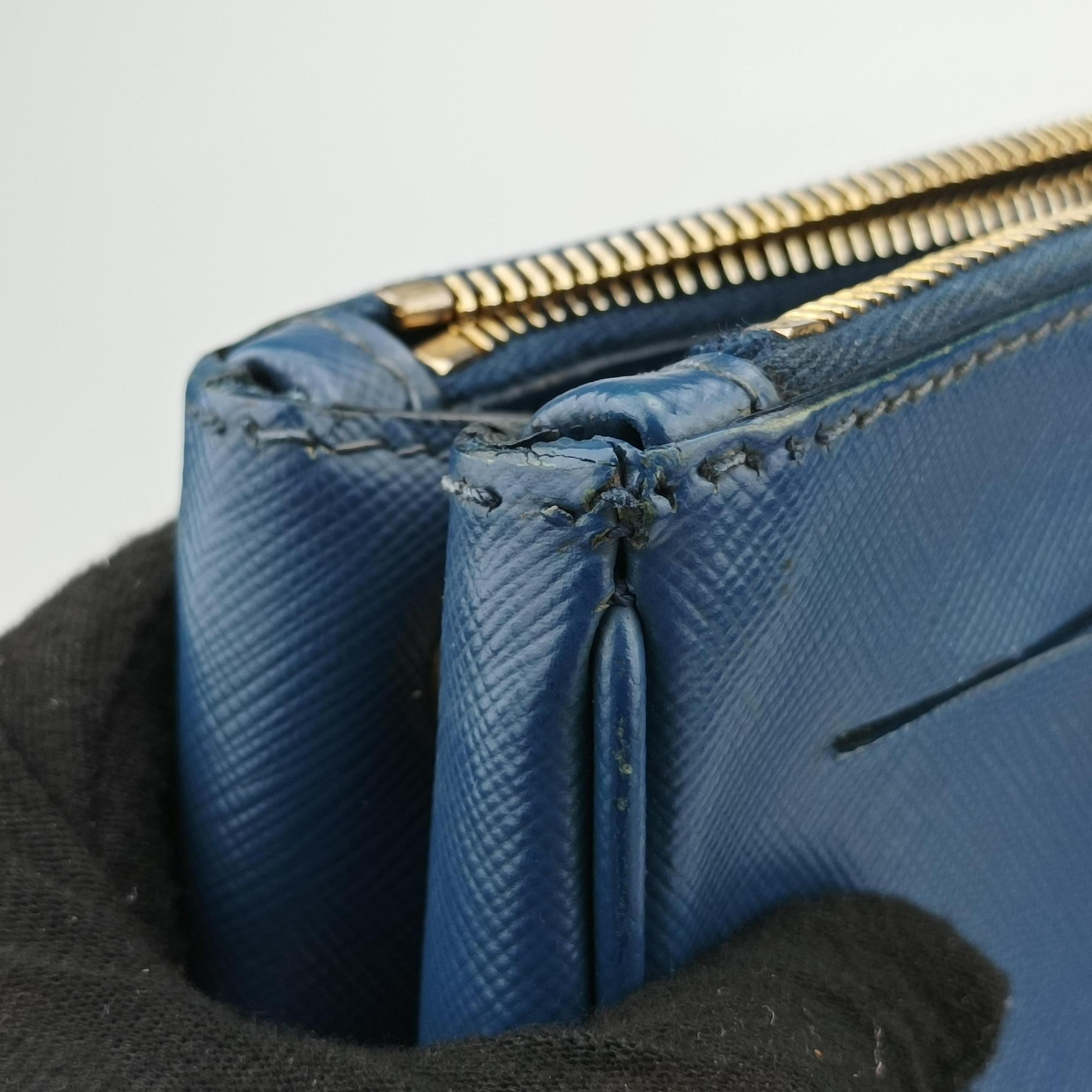 Pre-owned Prada Galleria Blue SAFFIANO Leather BN2274 shoulderbag | stylenewstar