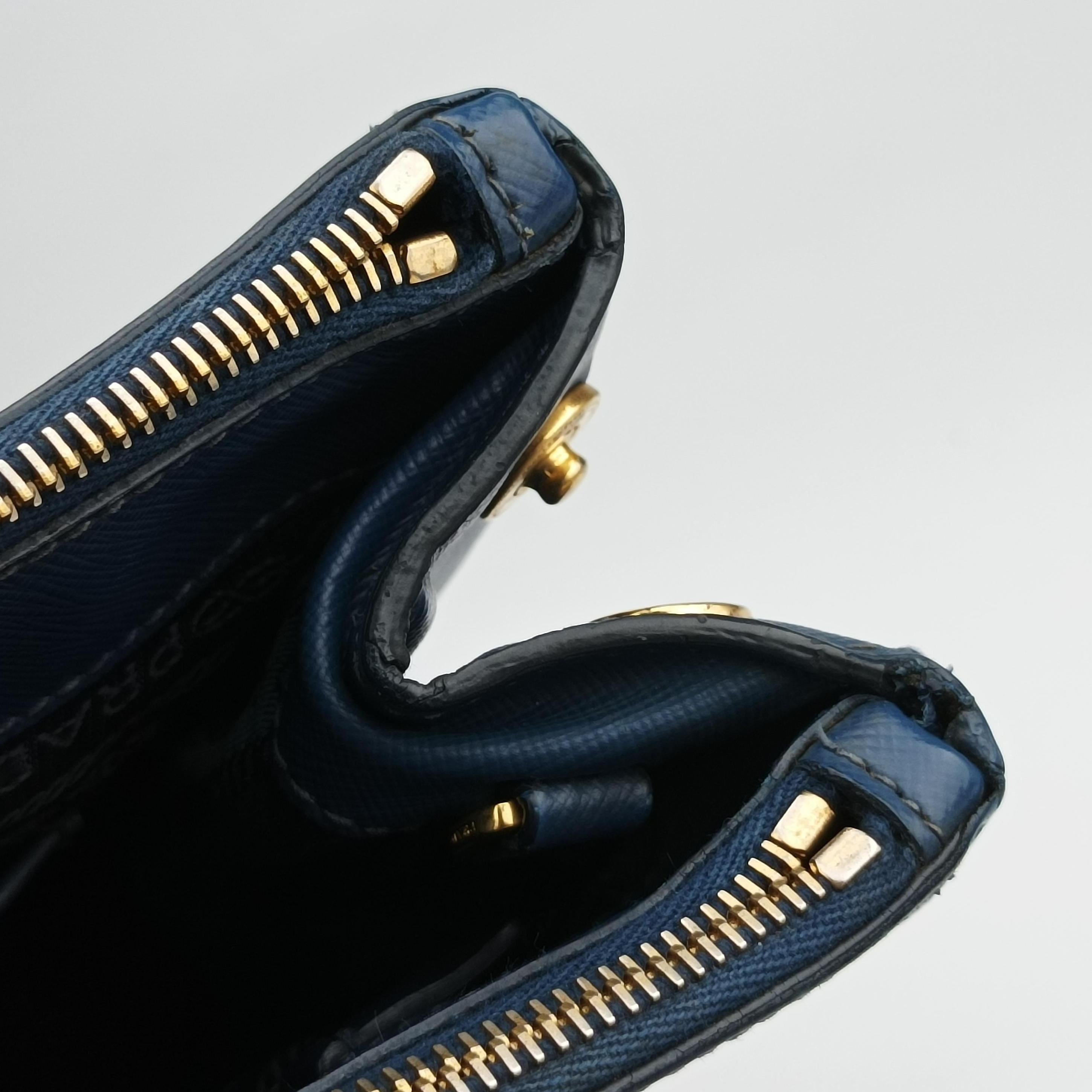 Pre-owned Prada Galleria Blue SAFFIANO Leather BN2274 shoulderbag | stylenewstar