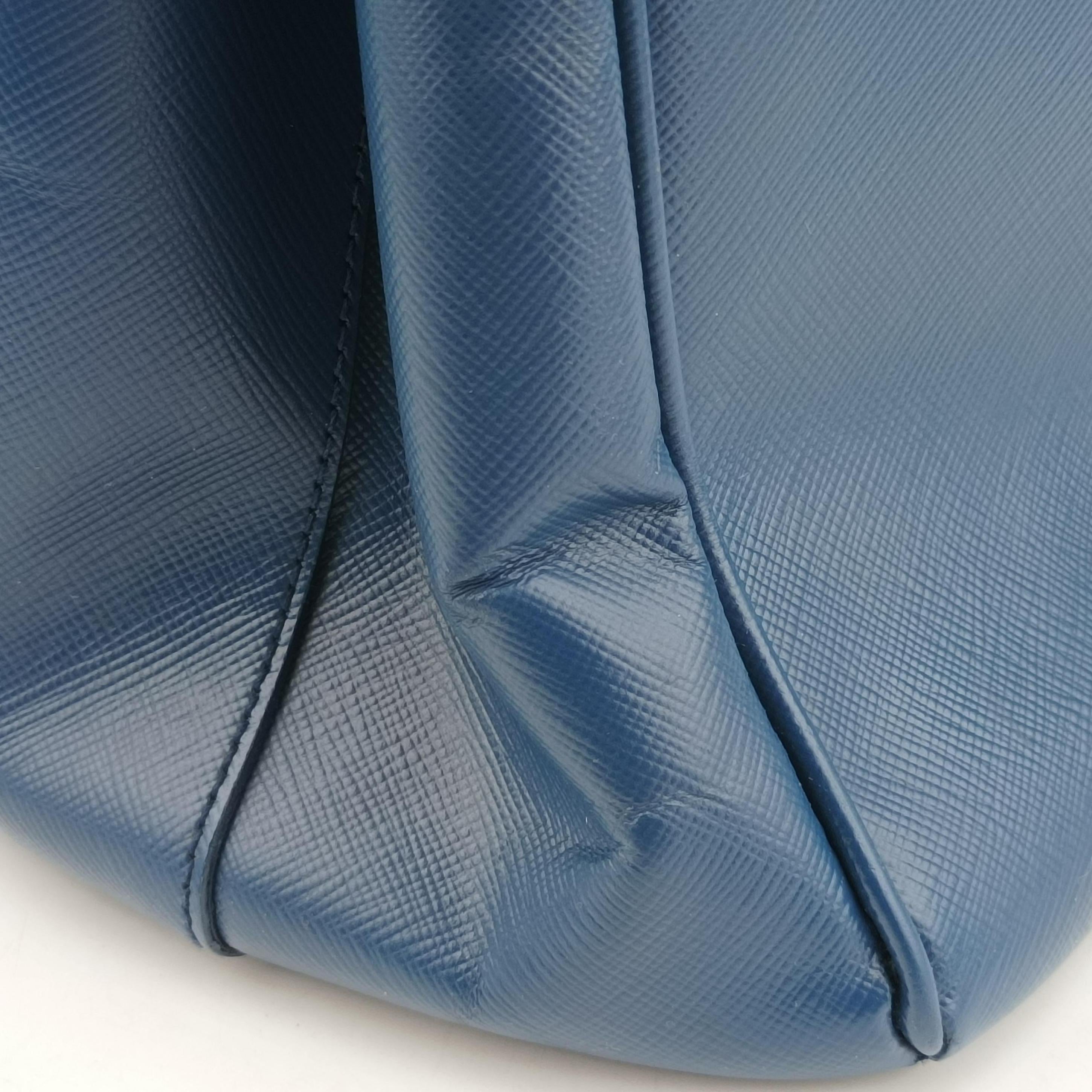 Pre-owned Prada Galleria Blue SAFFIANO Leather BN2274 shoulderbag | stylenewstar