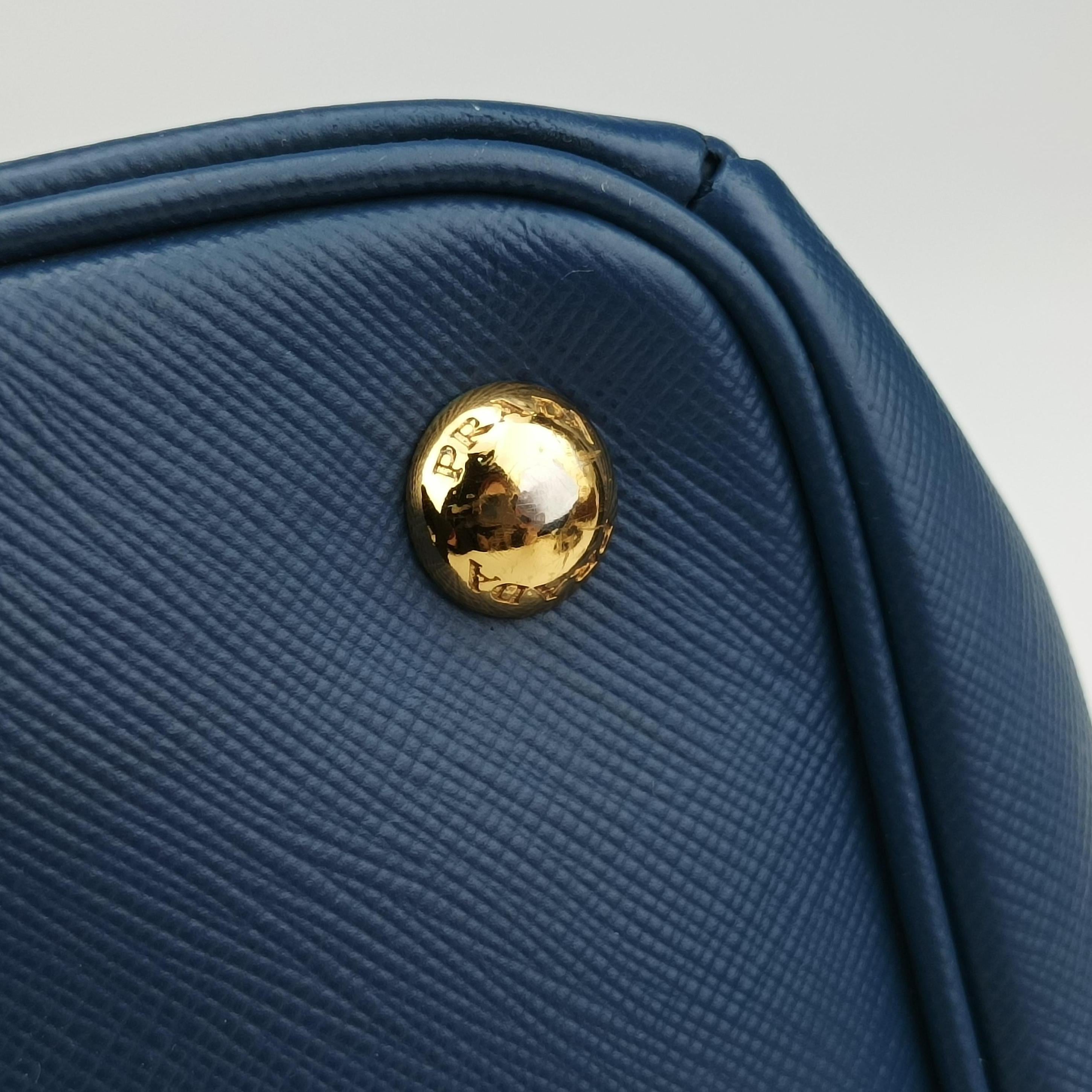 Pre-owned Prada Galleria Blue SAFFIANO Leather BN2274 shoulderbag | stylenewstar