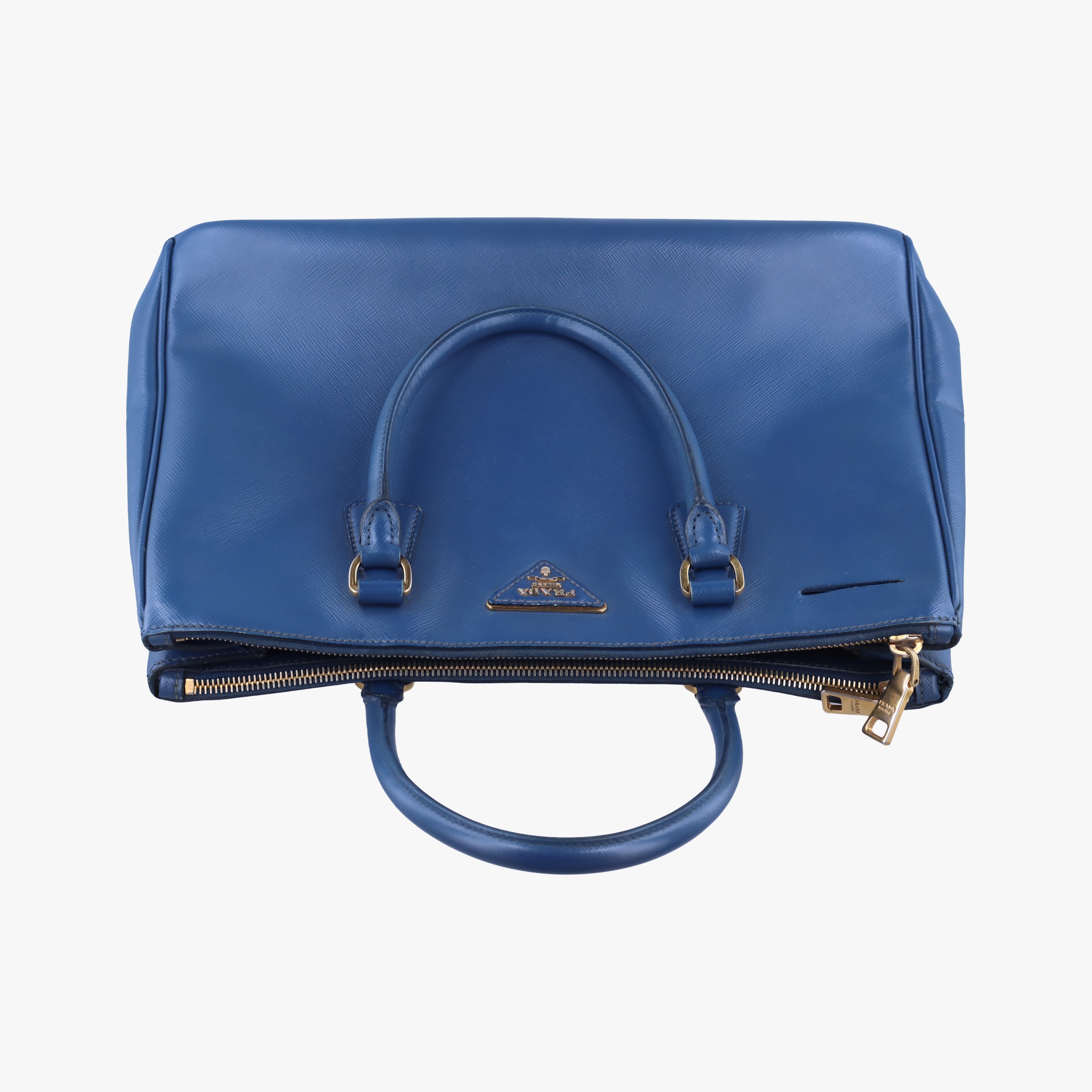 Pre-owned Prada Galleria Blue SAFFIANO Leather BN2274 shoulderbag | stylenewstar