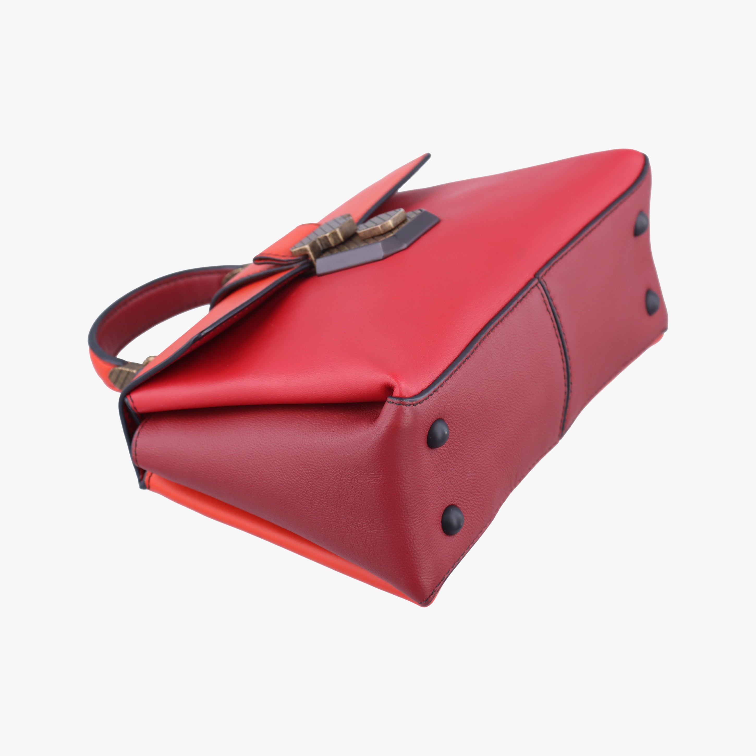Vintage Bottega Veneta Piazza Burgundy×Red leather  shoulderbag | stylenewstar