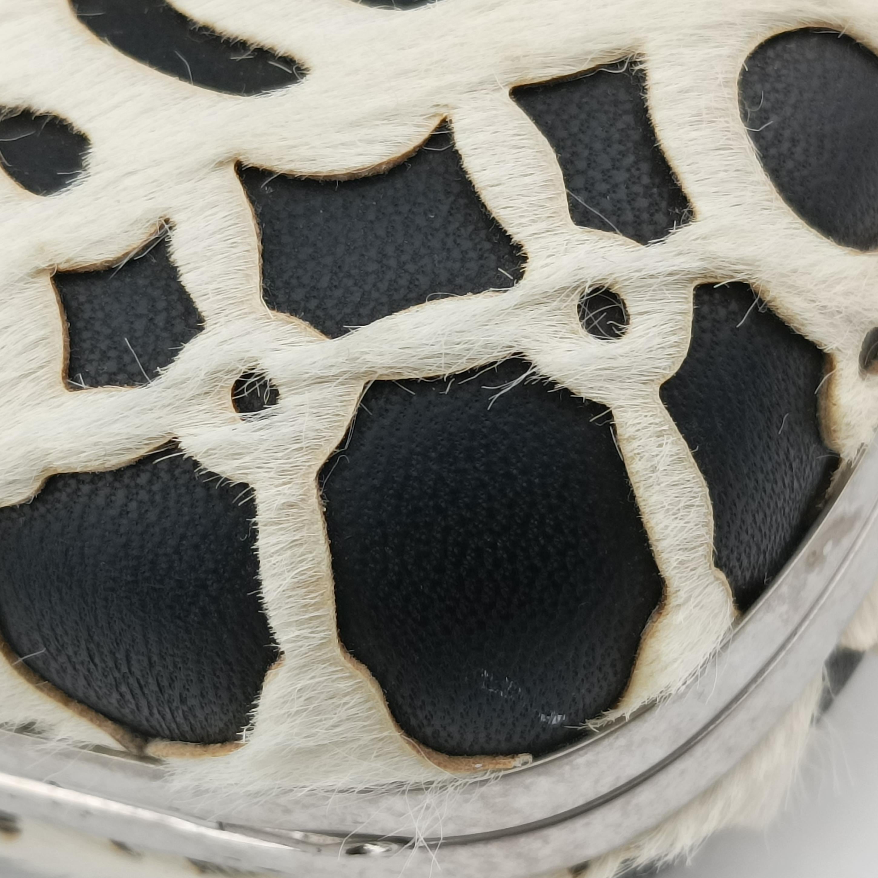 Pre-owned Alexander McQueen Knuckle Duster Black×white Leather×ponyhair  clutchbag | stylenewstar