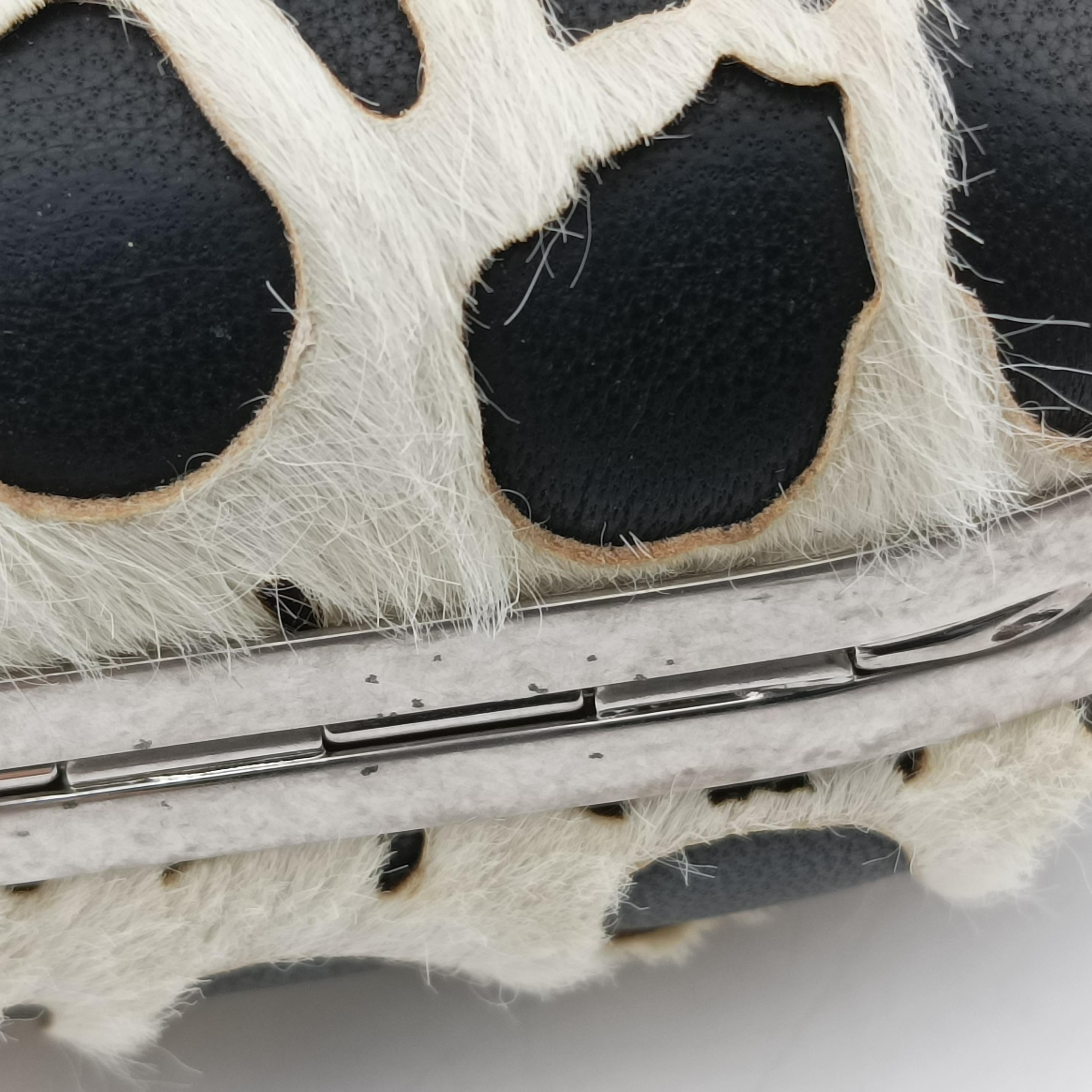 Pre-owned Alexander McQueen Knuckle Duster Black×white Leather×ponyhair  clutchbag | stylenewstar
