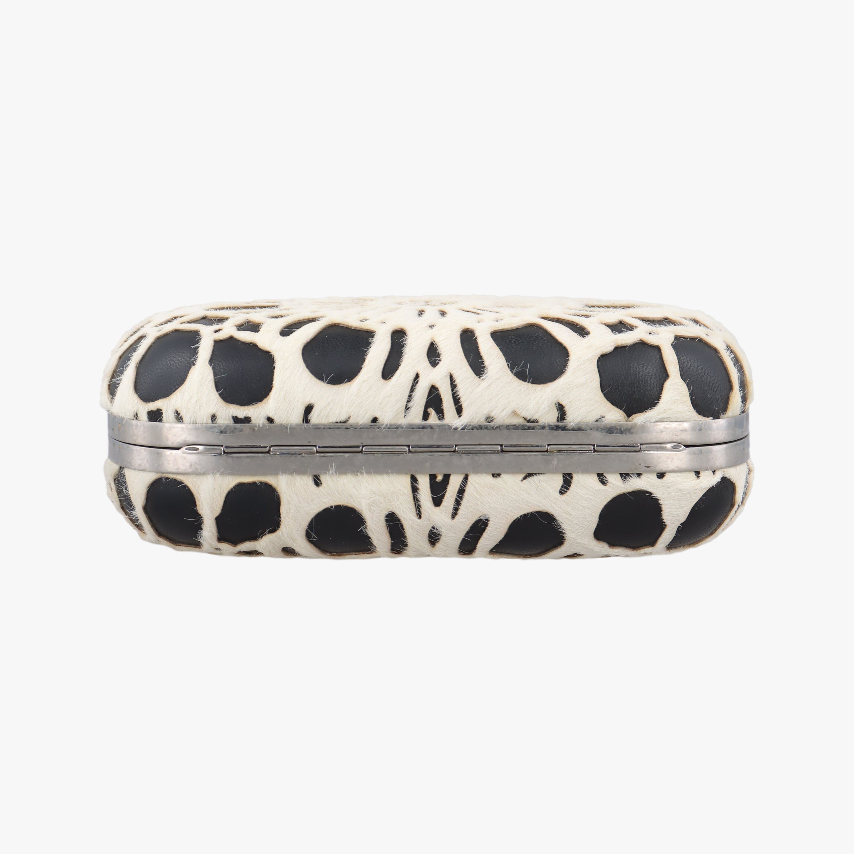 Pre-owned Alexander McQueen Knuckle Duster Black×white Leather×ponyhair  clutchbag | stylenewstar