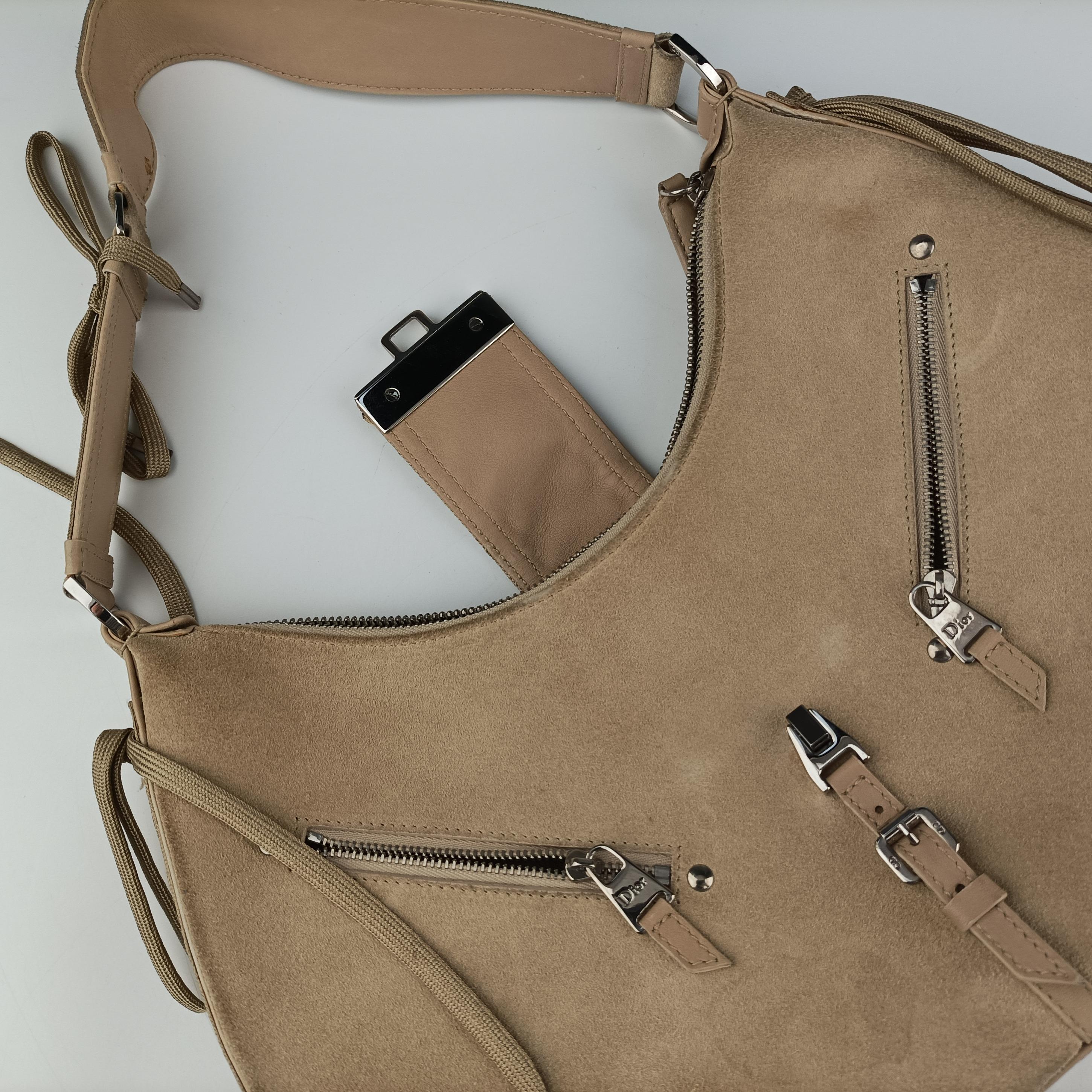 Pre-owned Christian Dior Admit It Beige suede  shoulderbag | stylenewstar