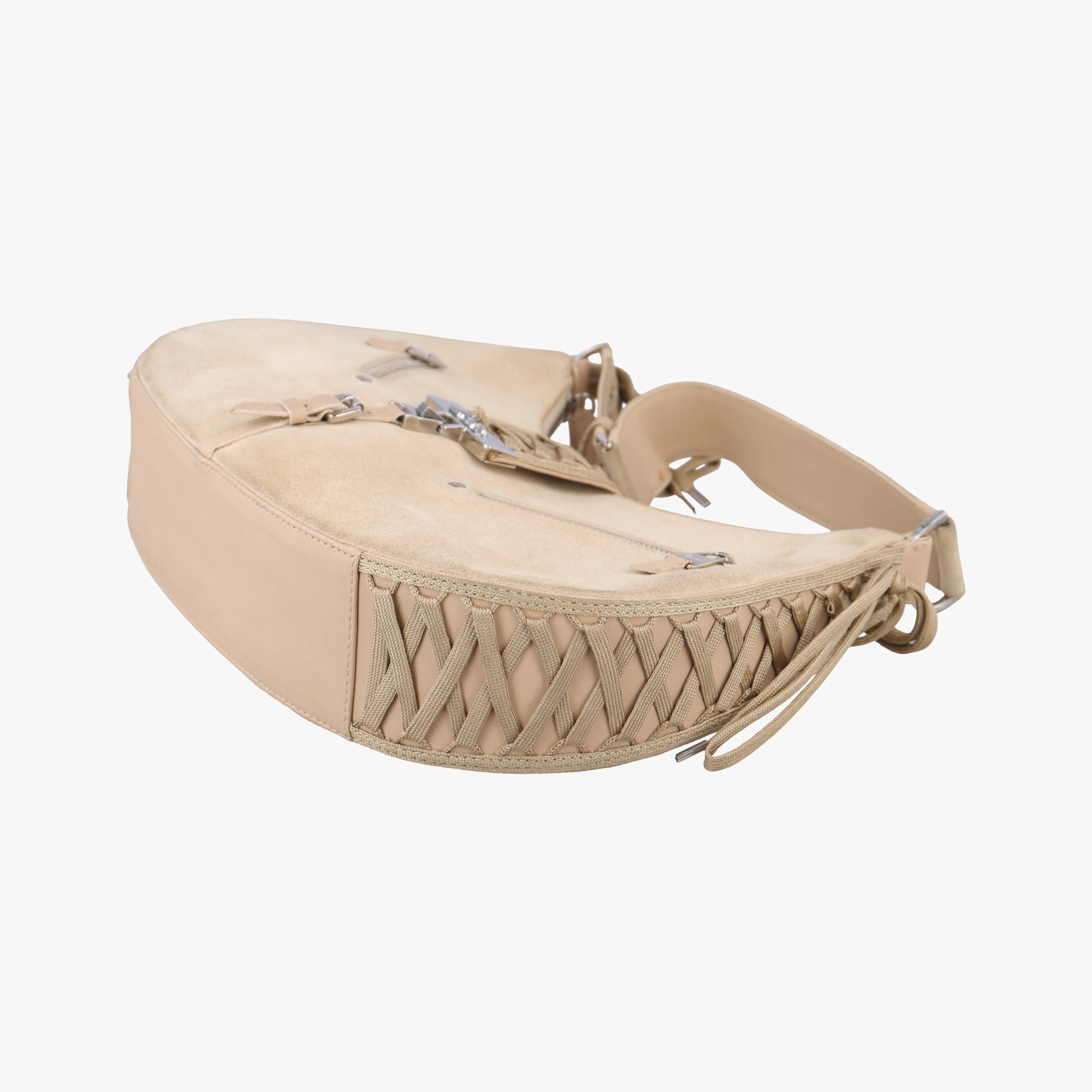 Pre-owned Christian Dior Admit It Beige suede  shoulderbag | stylenewstar