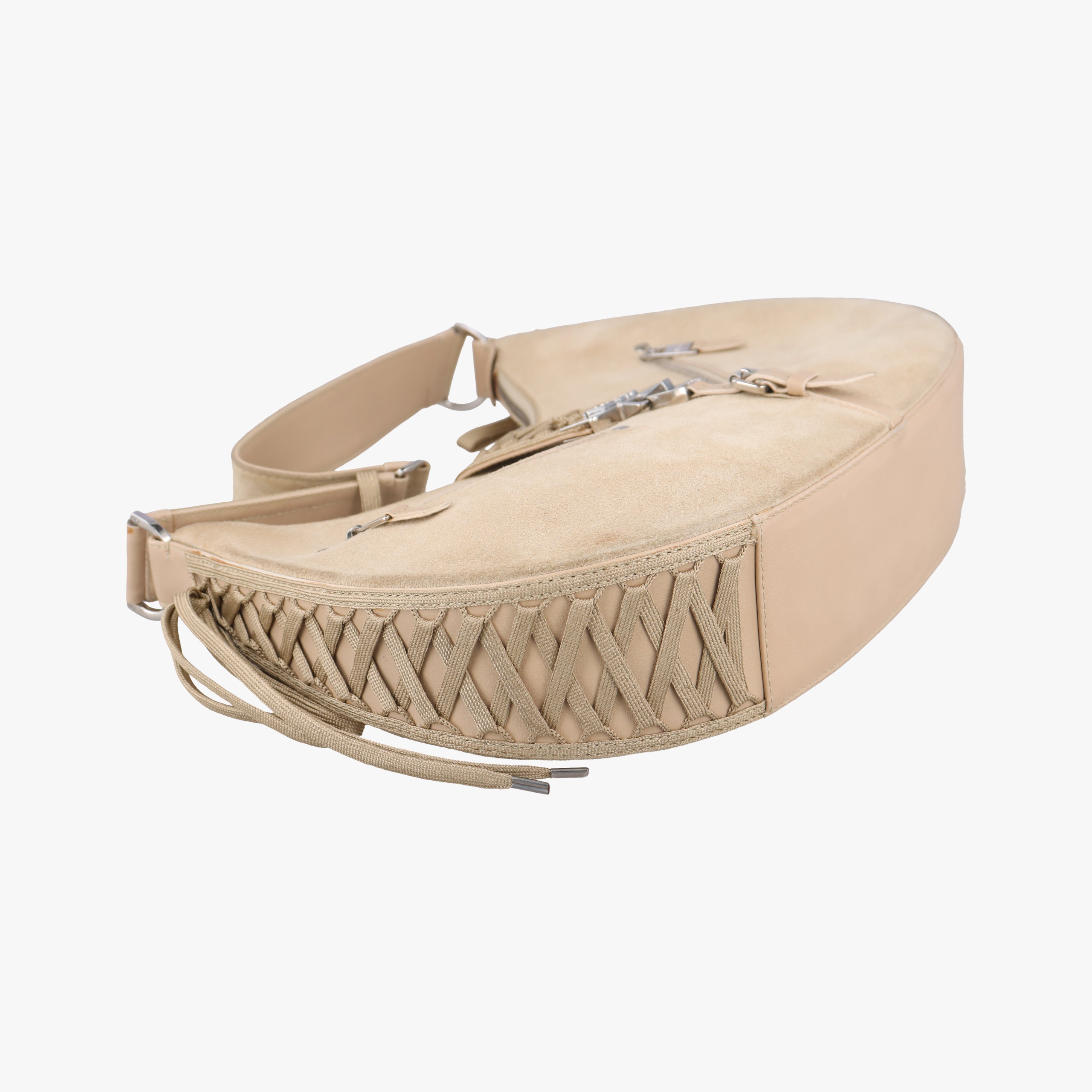 Pre-owned Christian Dior Admit It Beige suede  shoulderbag | stylenewstar