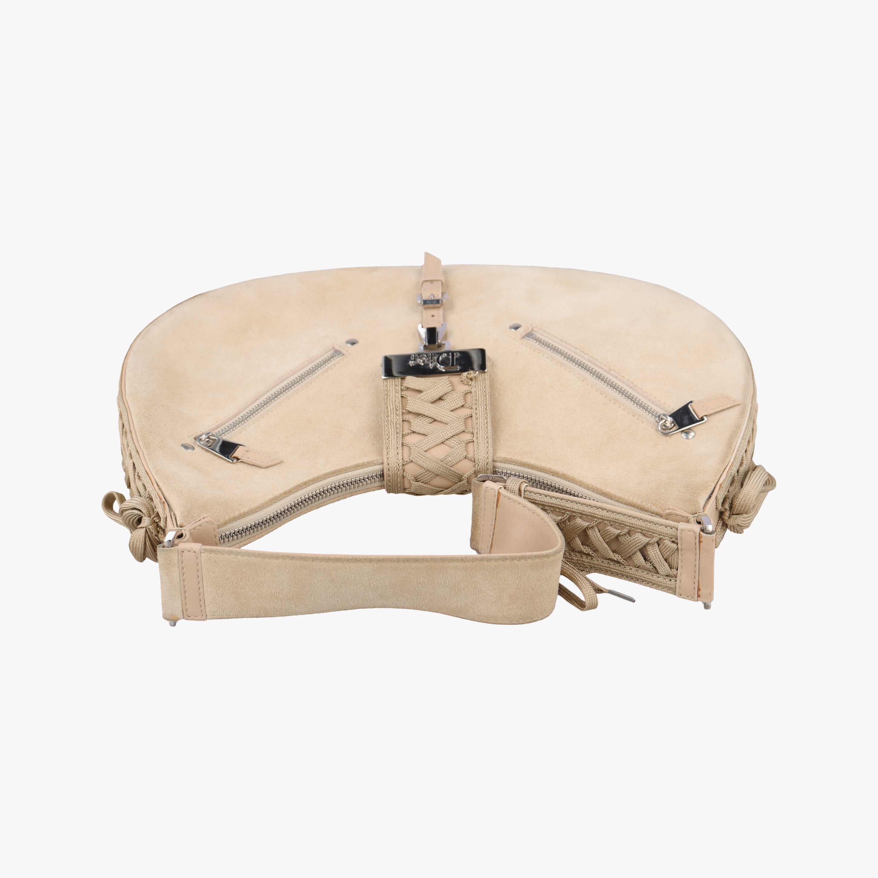 Pre-owned Christian Dior Admit It Beige suede  shoulderbag | stylenewstar