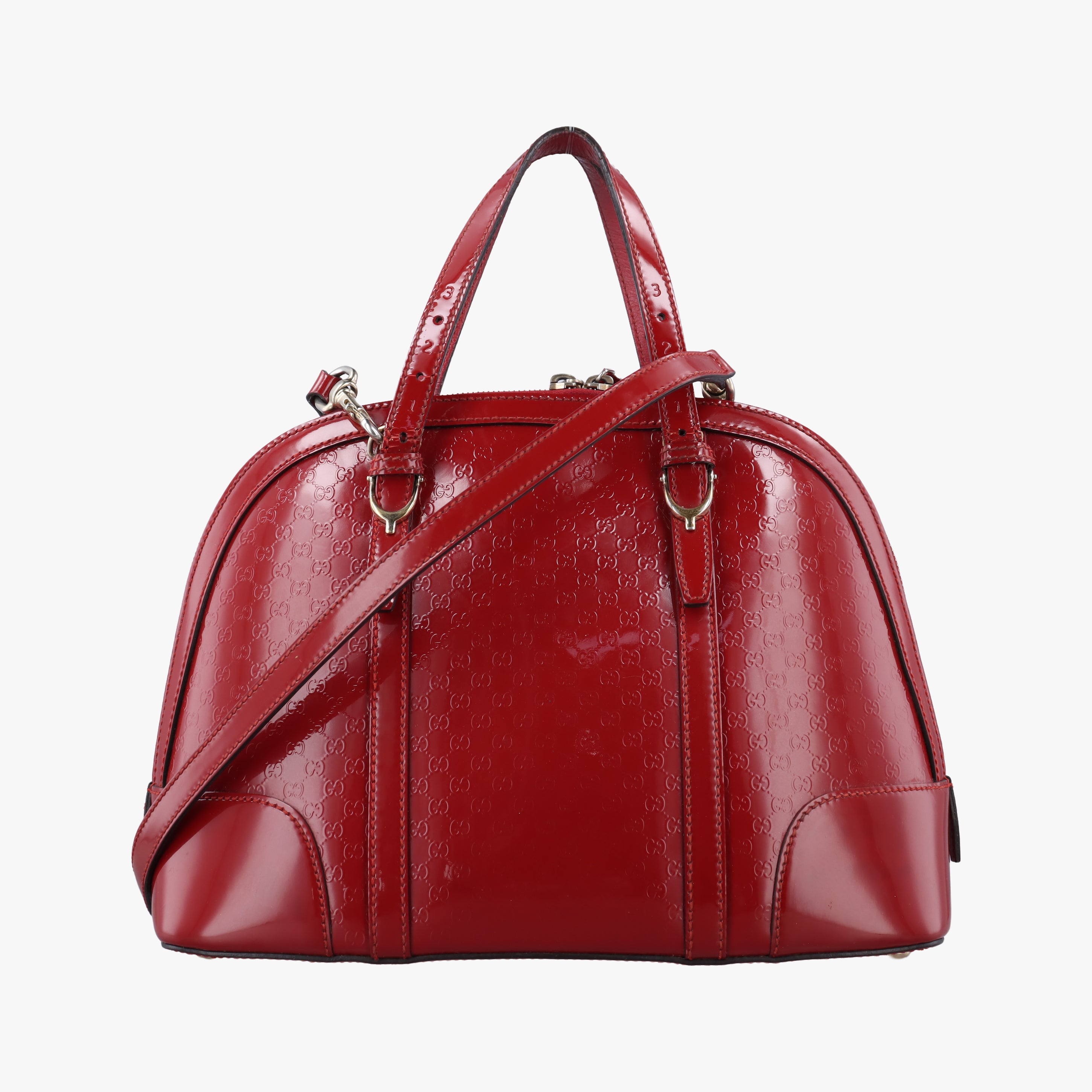 Pre-owned Gucci Microguccissima Red Patent 309617 shoulderbag | stylenewstar