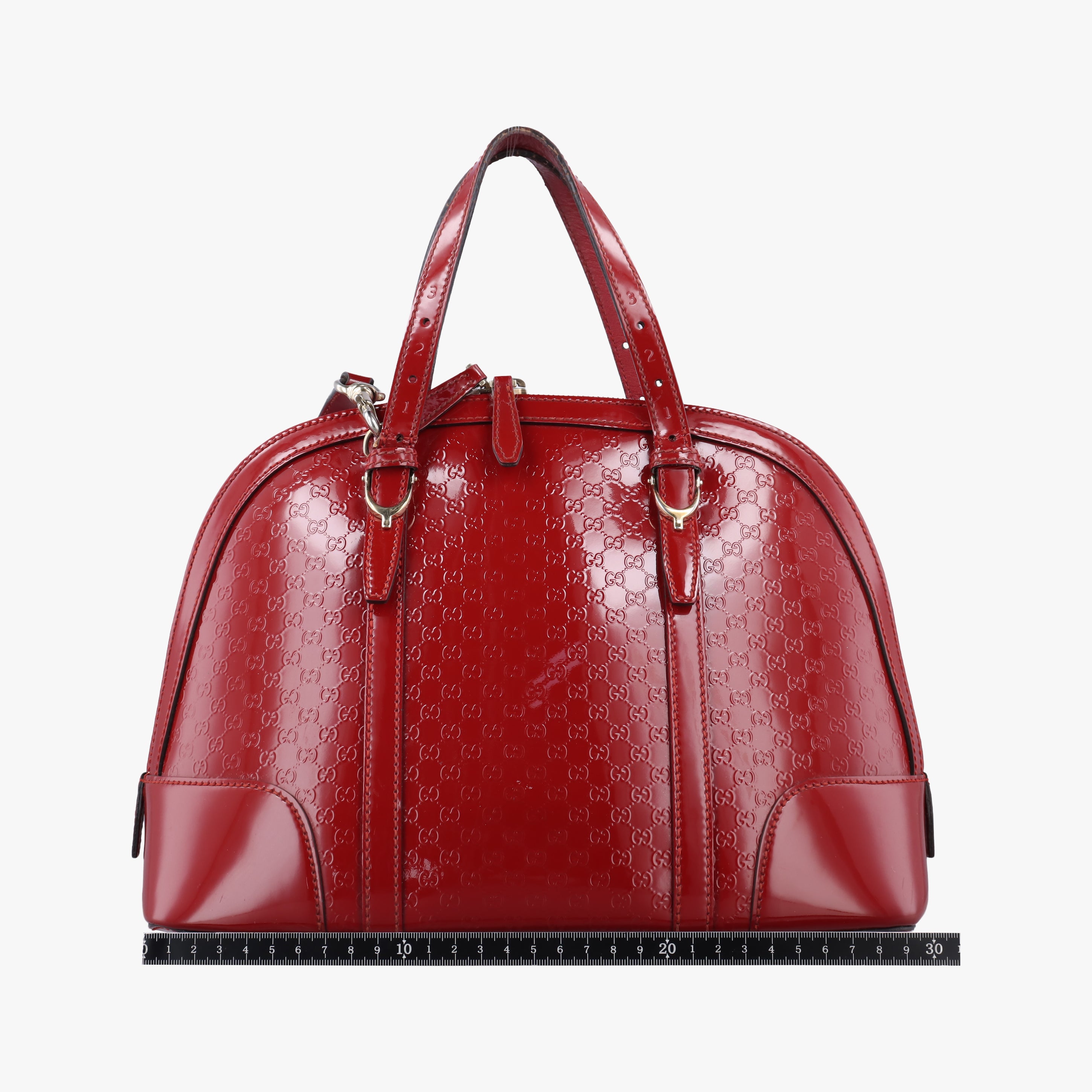 Pre-owned Gucci Microguccissima Red Patent 309617 shoulderbag | stylenewstar