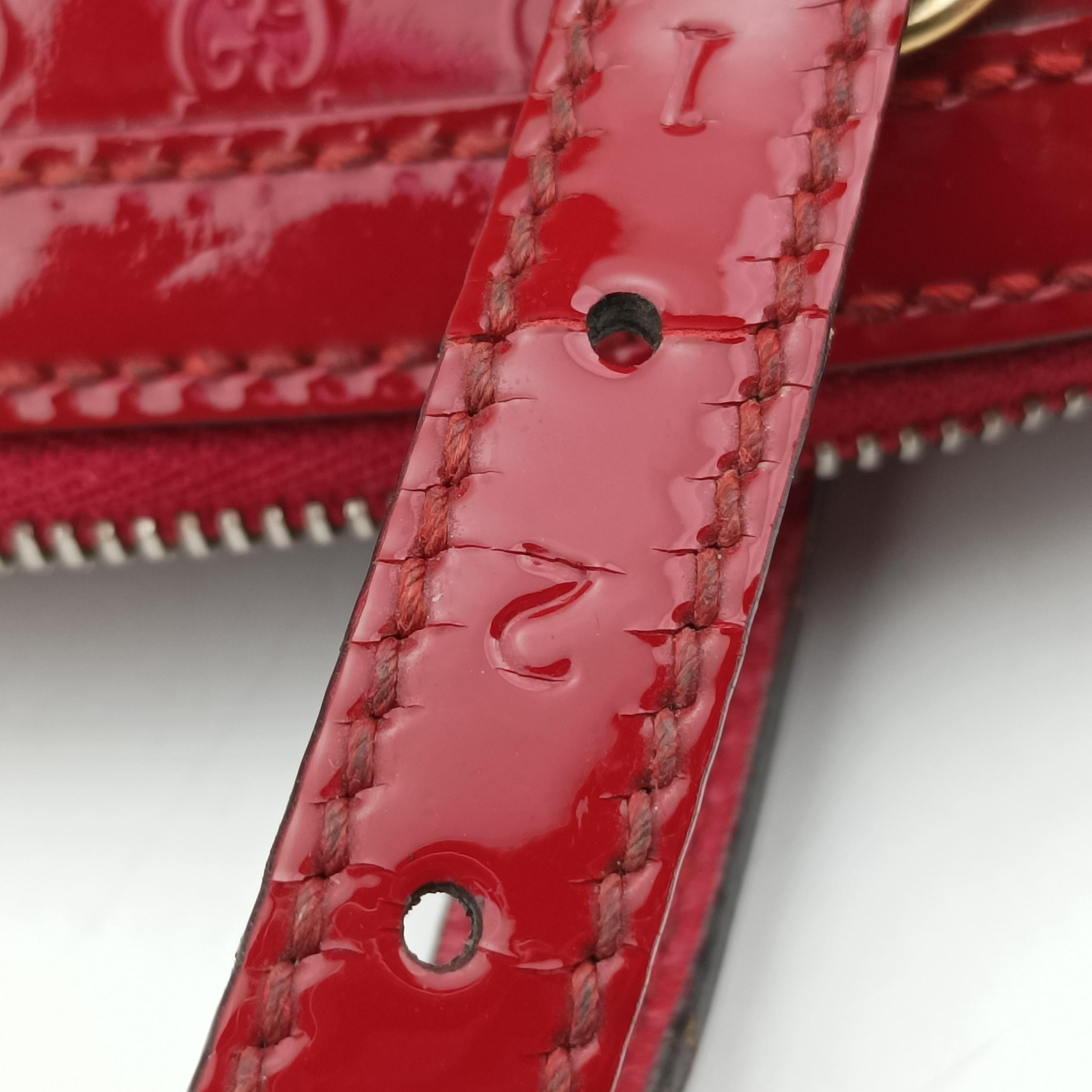 Pre-owned Gucci Microguccissima Red Patent 309617 shoulderbag | stylenewstar