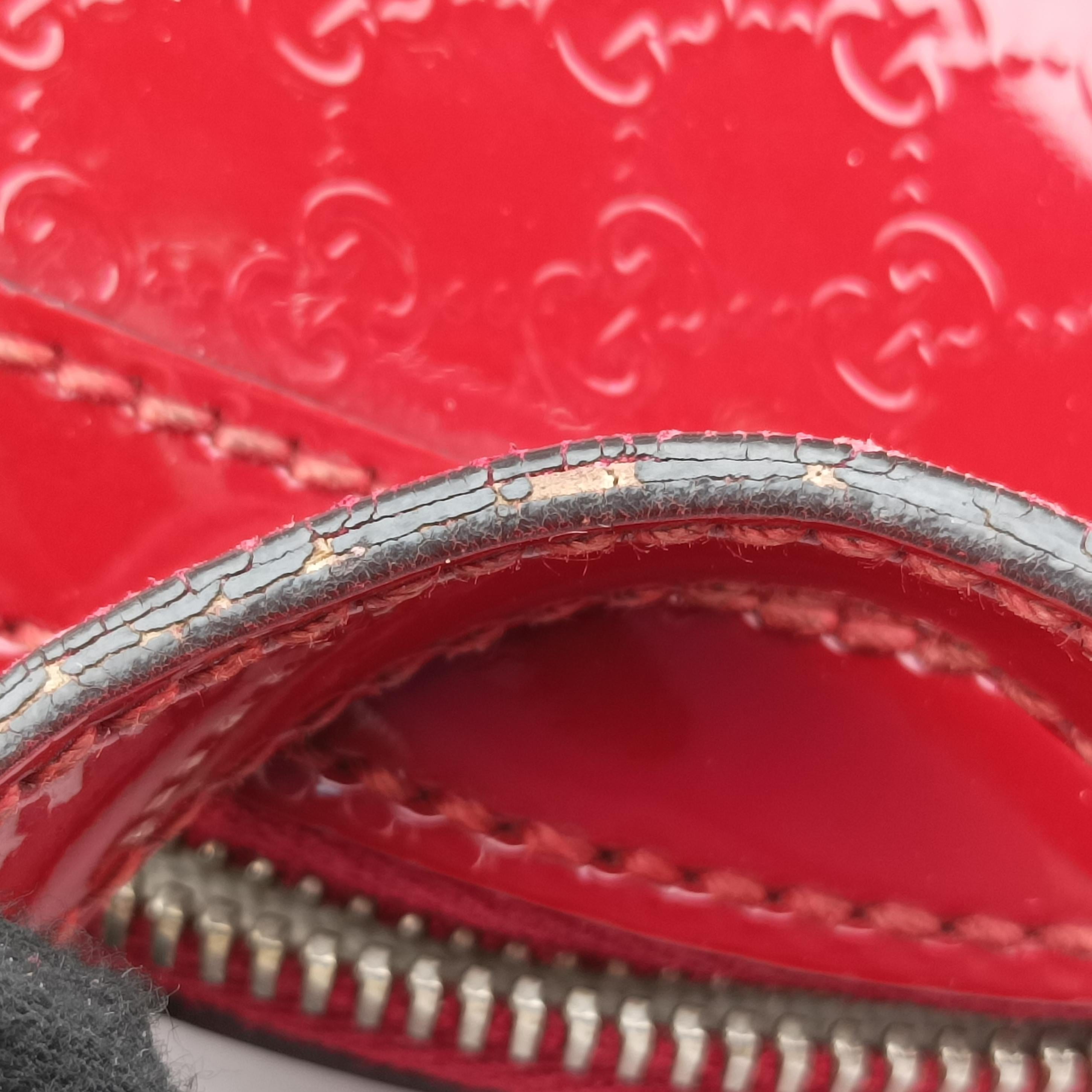 Pre-owned Gucci Microguccissima Red Patent 309617 shoulderbag | stylenewstar