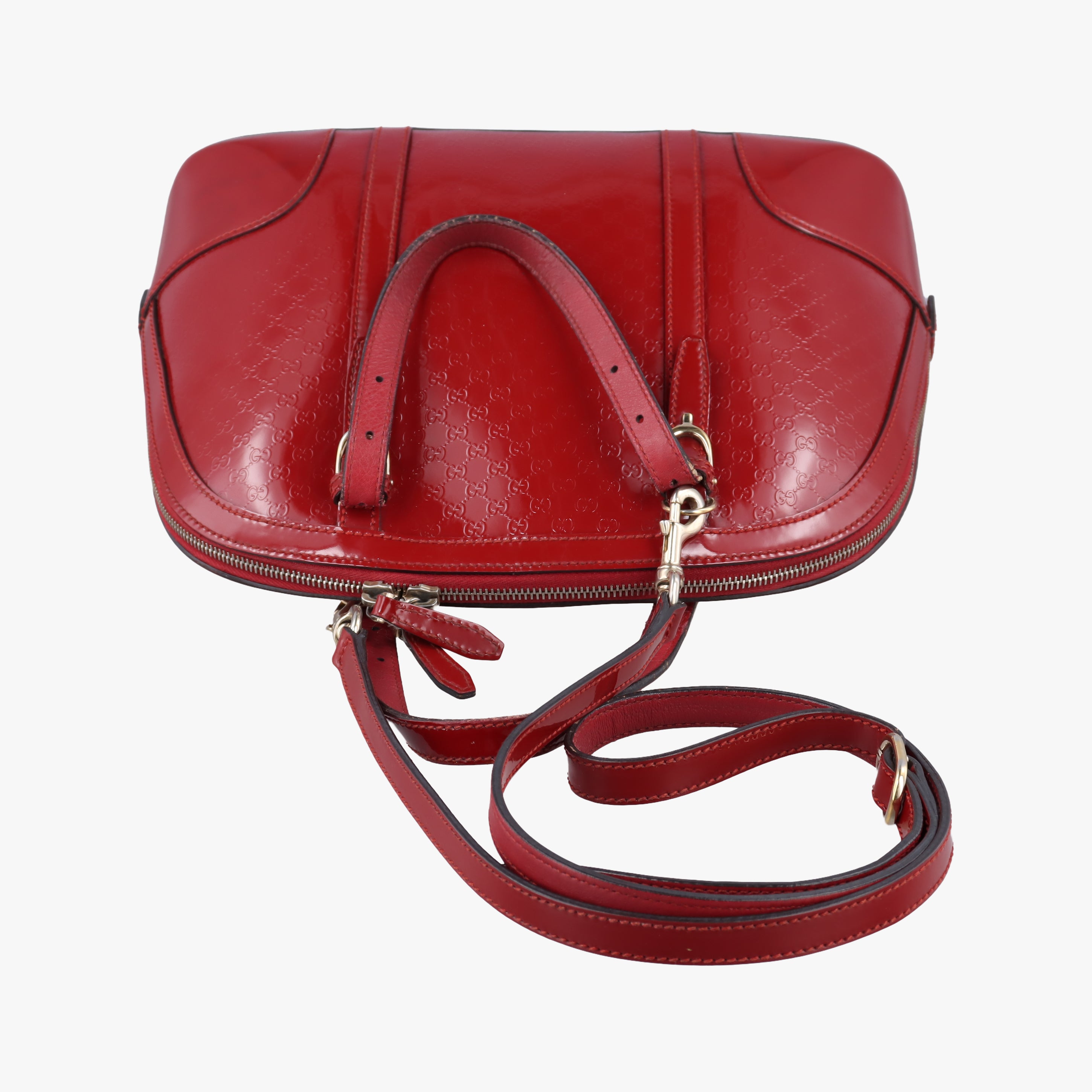 Pre-owned Gucci Microguccissima Red Patent 309617 shoulderbag | stylenewstar
