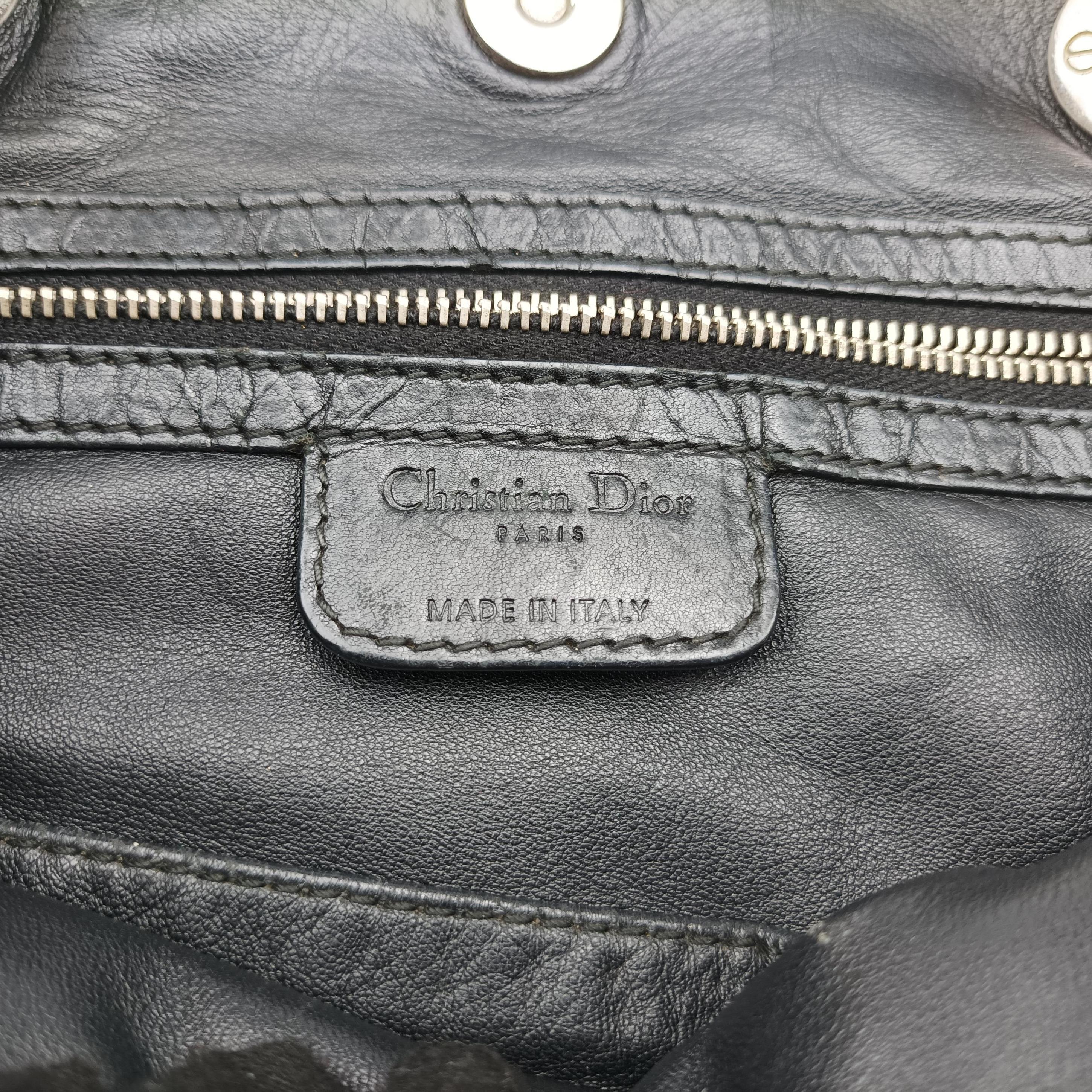 Vintage Christian Dior Lady Dior Soft Woven Shopping Tote Black lambskin  shoulderbag | stylenewstar