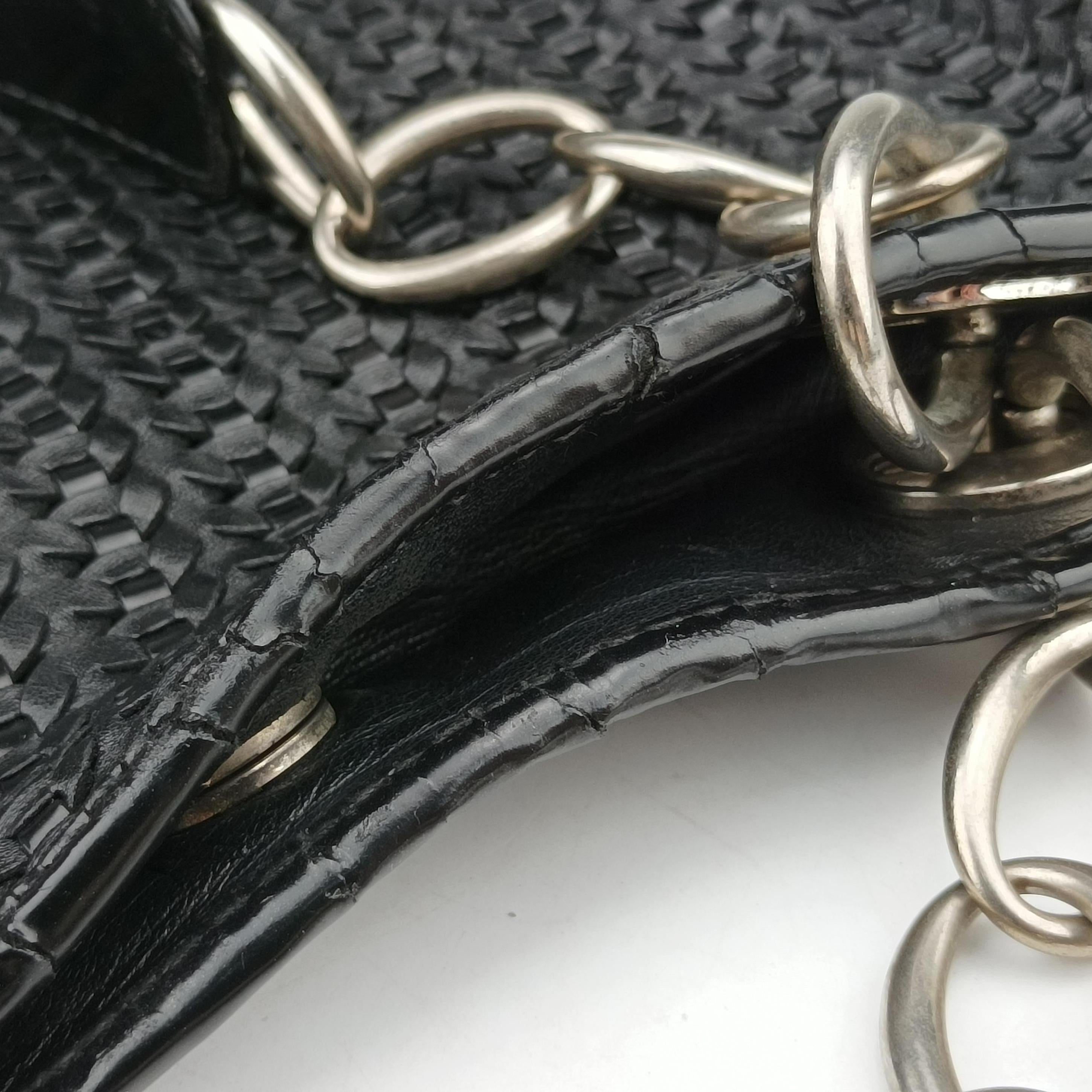 Vintage Christian Dior Lady Dior Soft Woven Shopping Tote Black lambskin  shoulderbag | stylenewstar