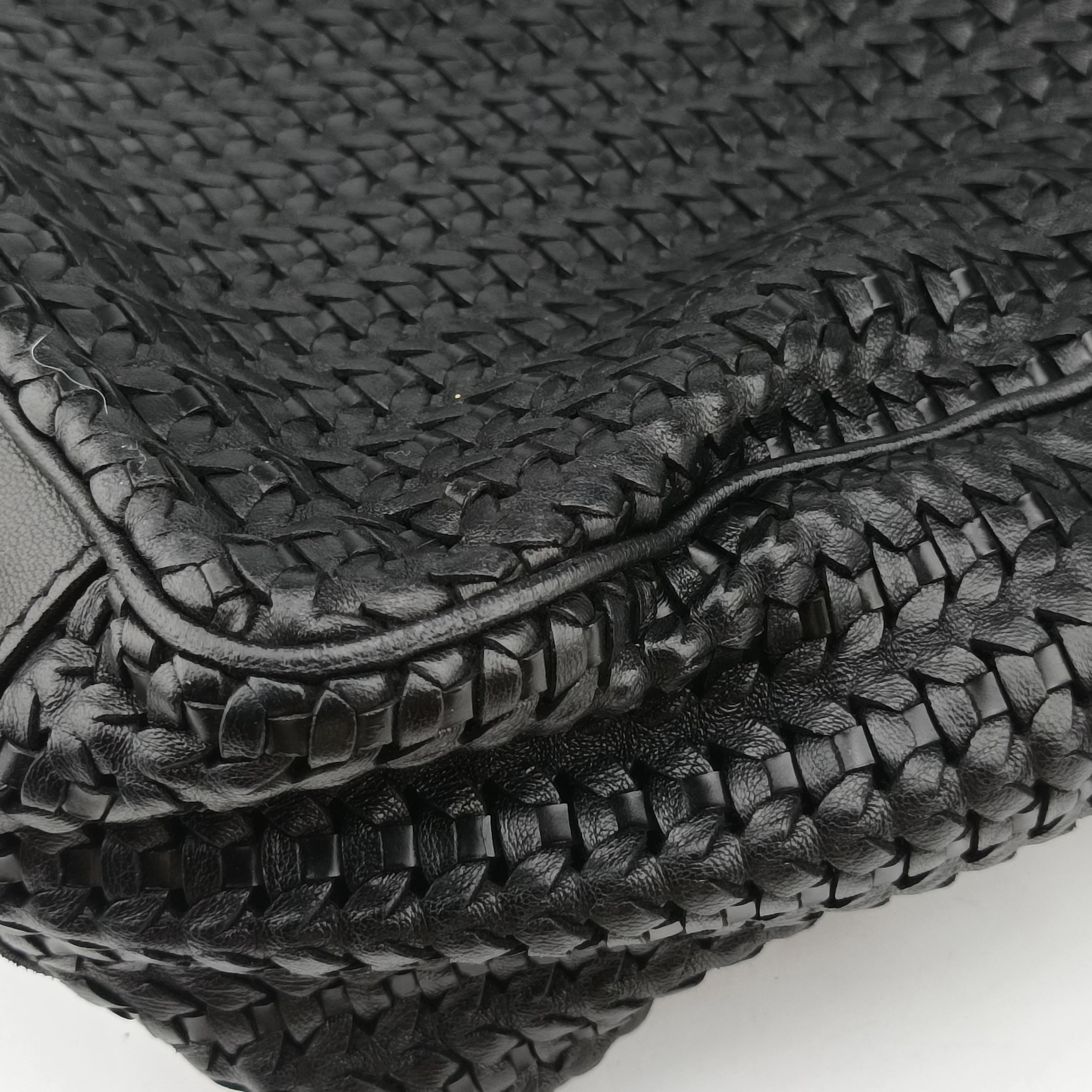 Vintage Christian Dior Lady Dior Soft Woven Shopping Tote Black lambskin  shoulderbag | stylenewstar