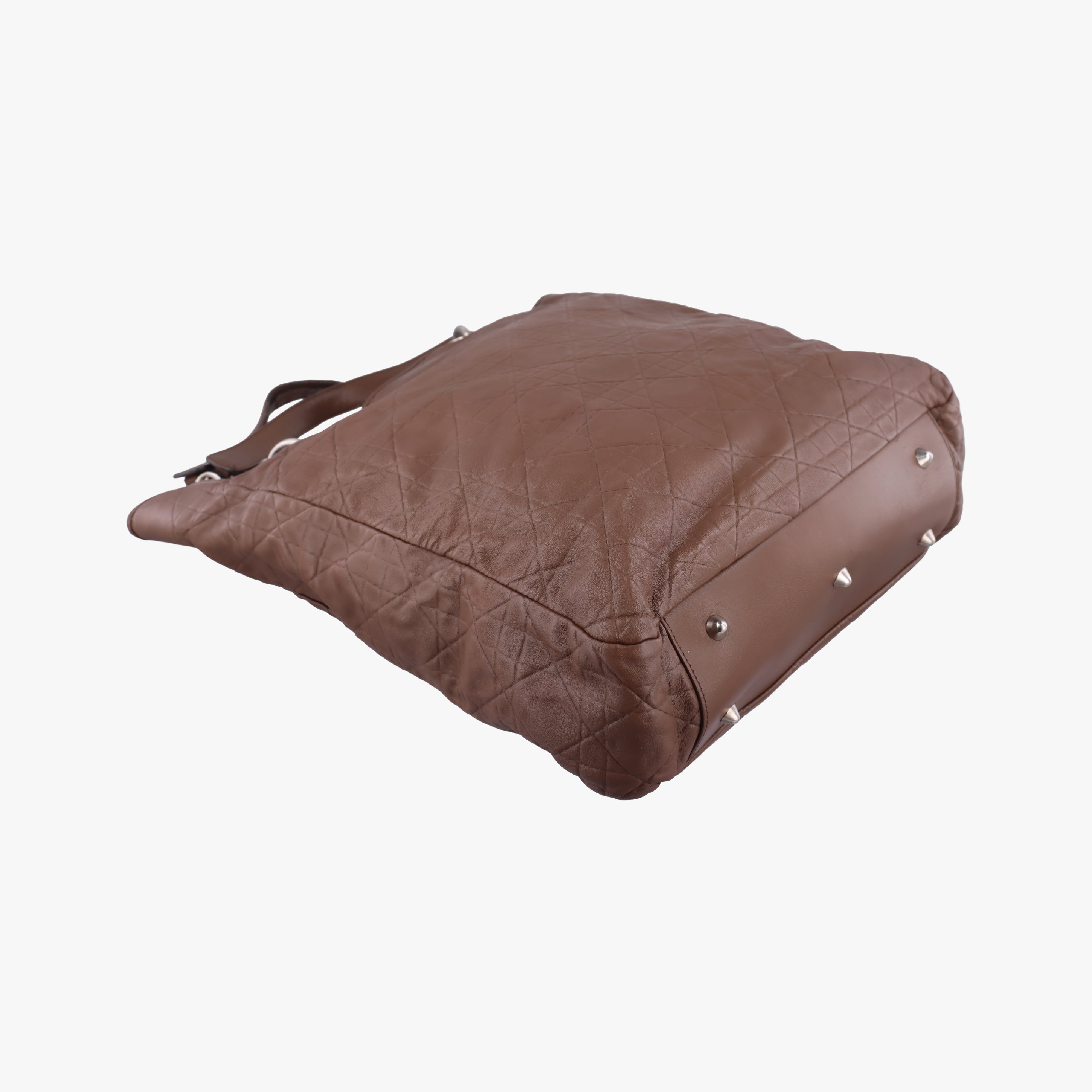 Vintage Christian Dior Cannage Dior Soft Shopping Brown lambskin  handbag | stylenewstar