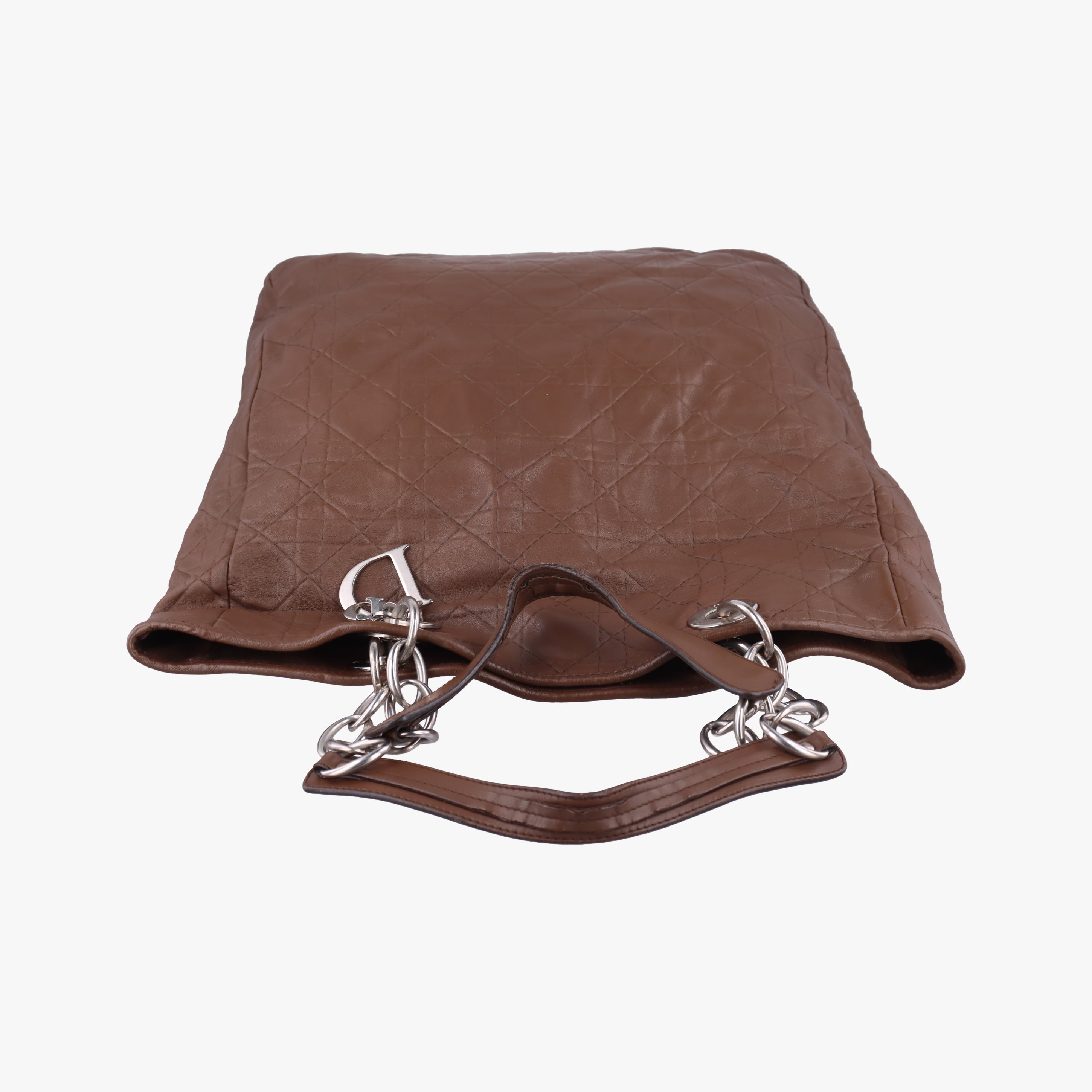 Vintage Christian Dior Cannage Dior Soft Shopping Brown lambskin  handbag | stylenewstar
