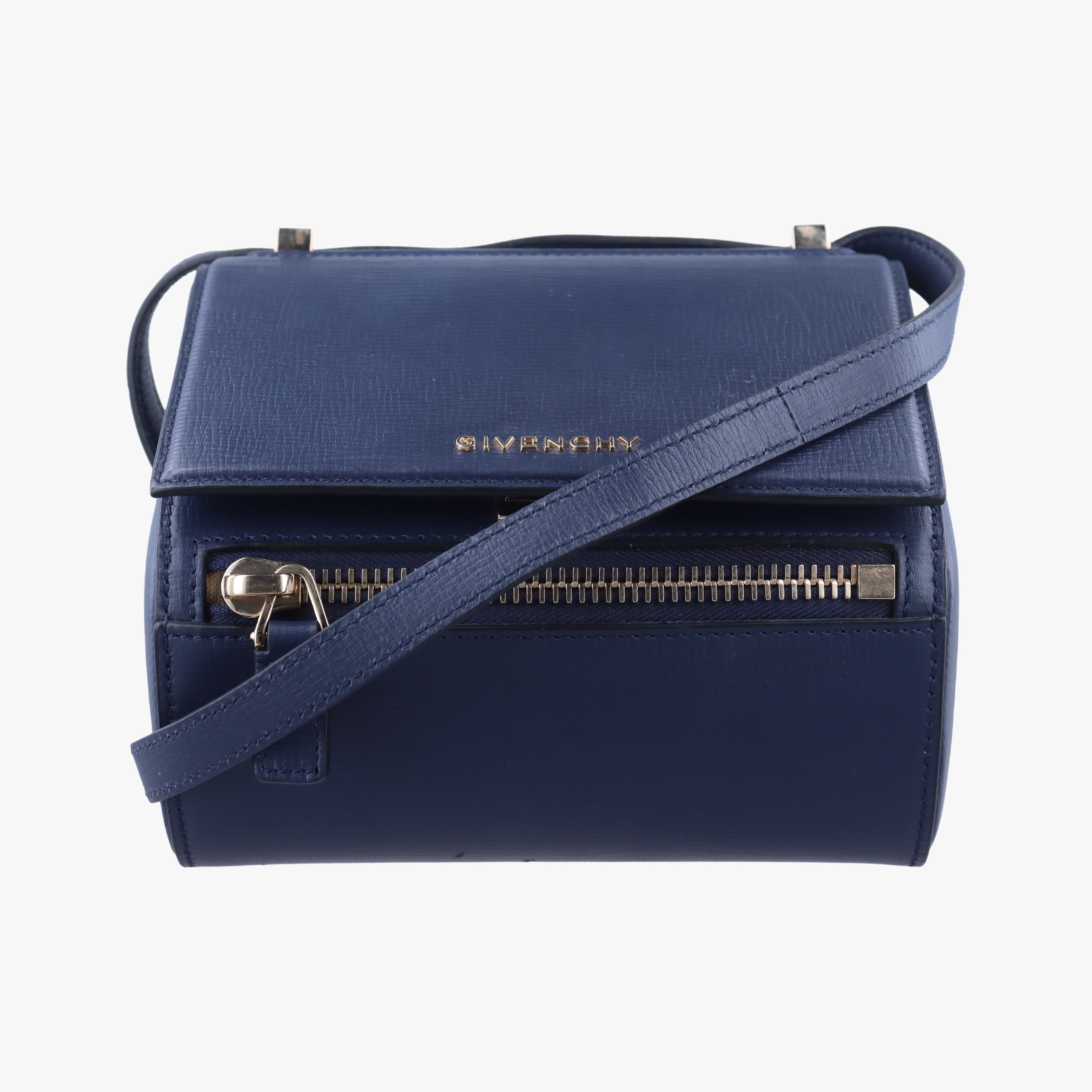 Pre-owned Givenchy Pandora Navy Leather  shoulderbag | stylenewstar