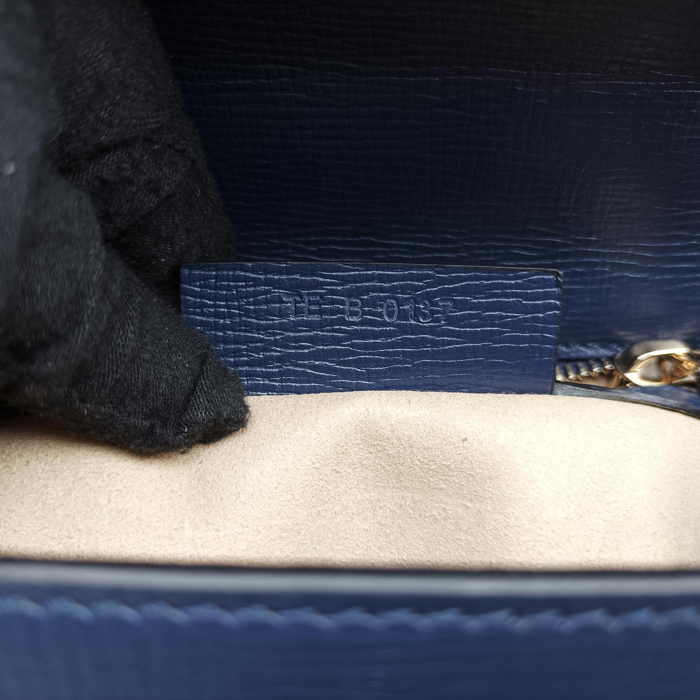 Pre-owned Givenchy Pandora Navy Leather  shoulderbag | stylenewstar