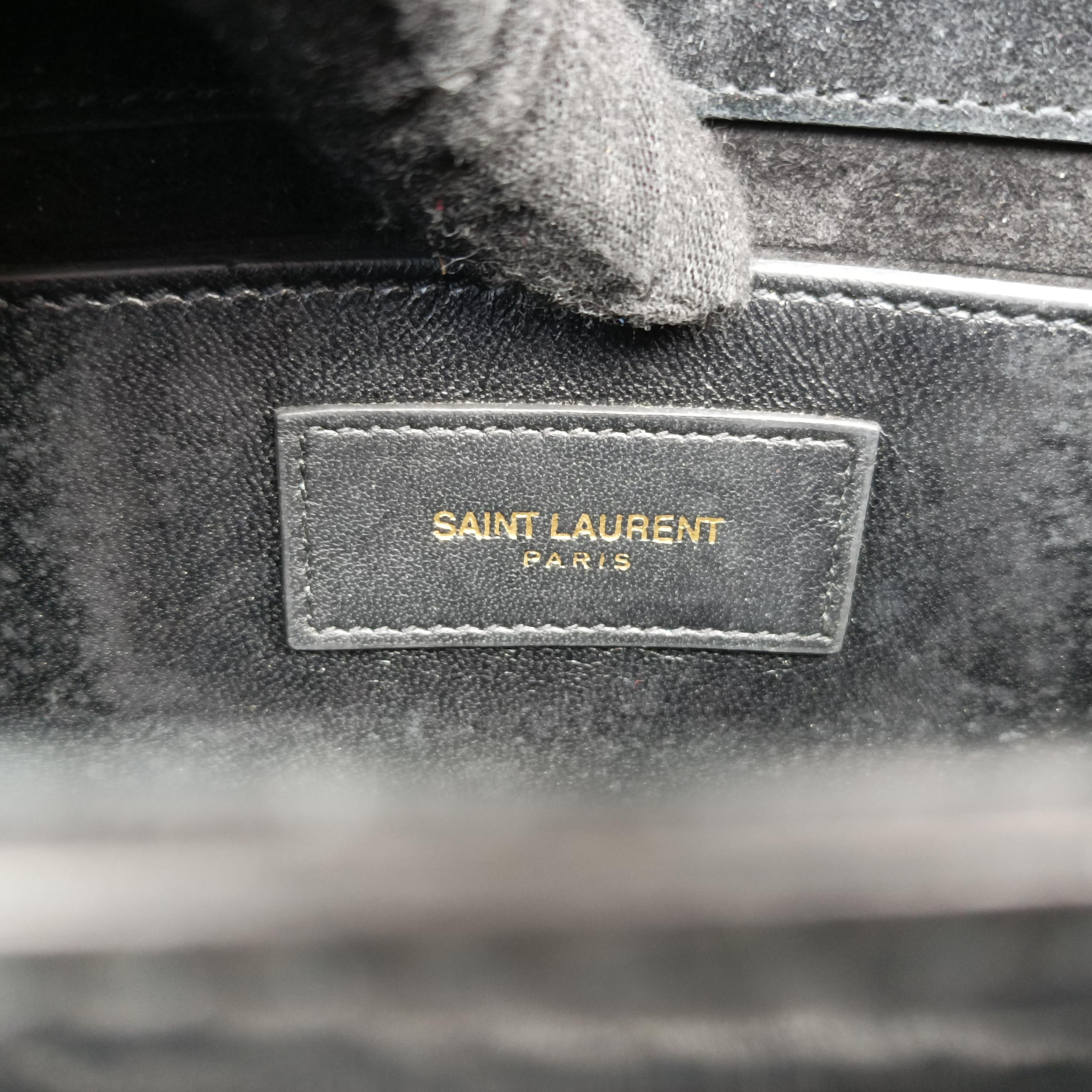 Pre-owned Yves Saint Laurent KATE Black Patent 326076 shoulderbag | stylenewstar