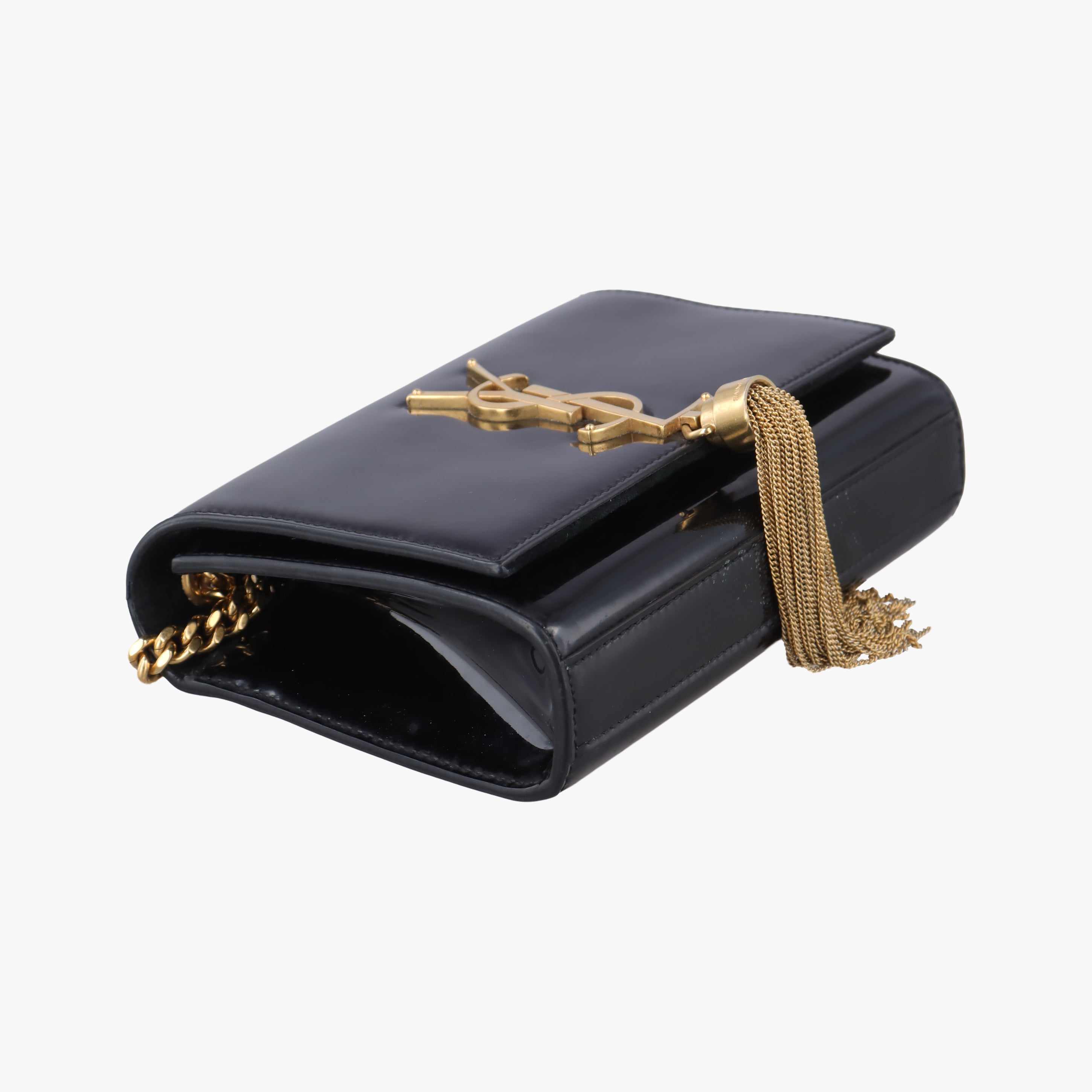 Pre-owned Yves Saint Laurent KATE Black Patent 326076 shoulderbag | stylenewstar