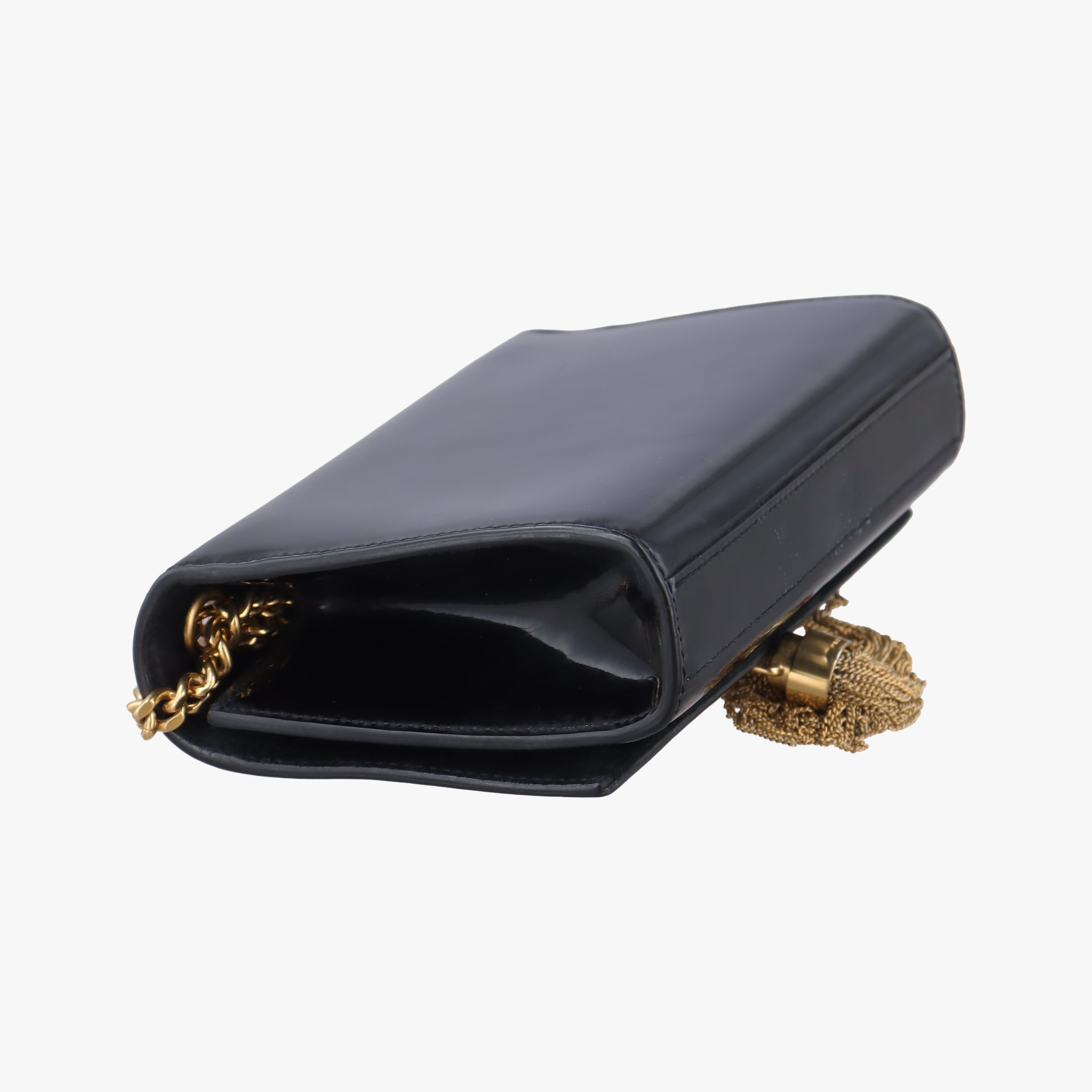 Pre-owned Yves Saint Laurent KATE Black Patent 326076 shoulderbag | stylenewstar