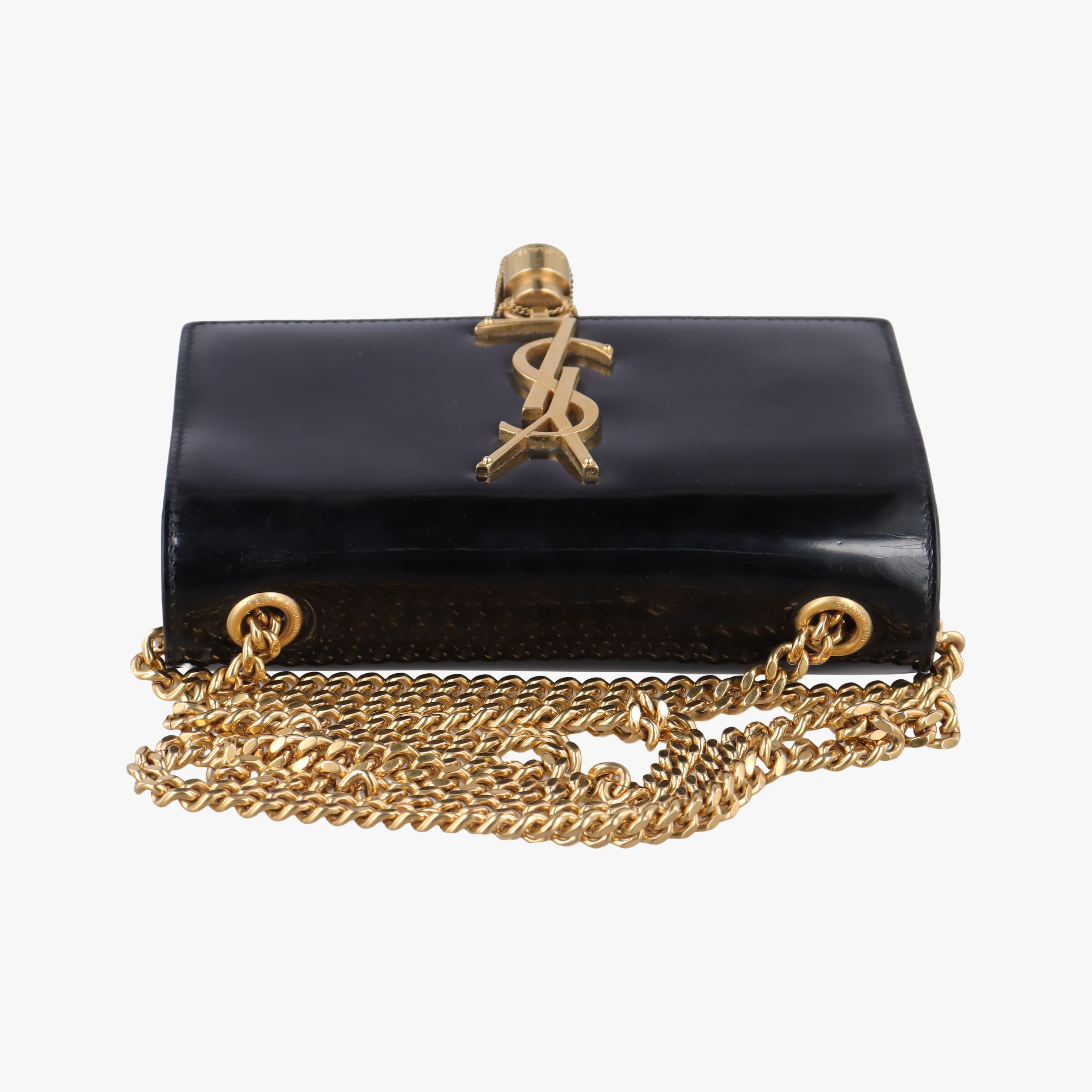 Pre-owned Yves Saint Laurent KATE Black Patent 326076 shoulderbag | stylenewstar