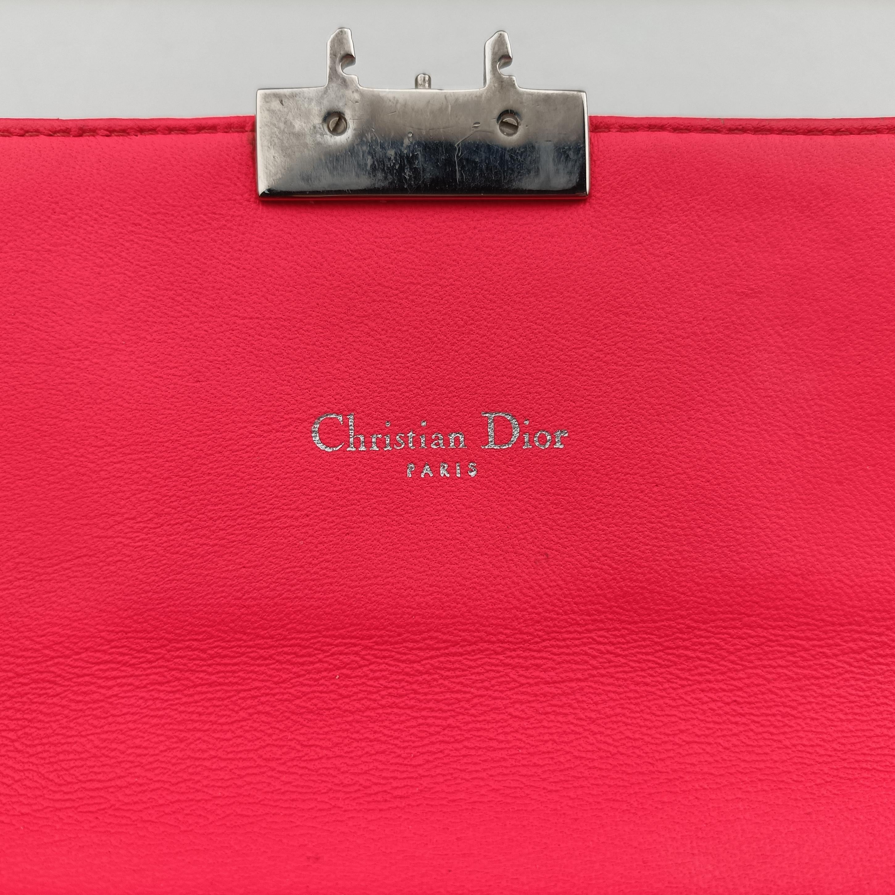Vintage Christian Dior Miss Dior CANNAGE New Lock Orange lambskin  shoulderbag | stylenewstar