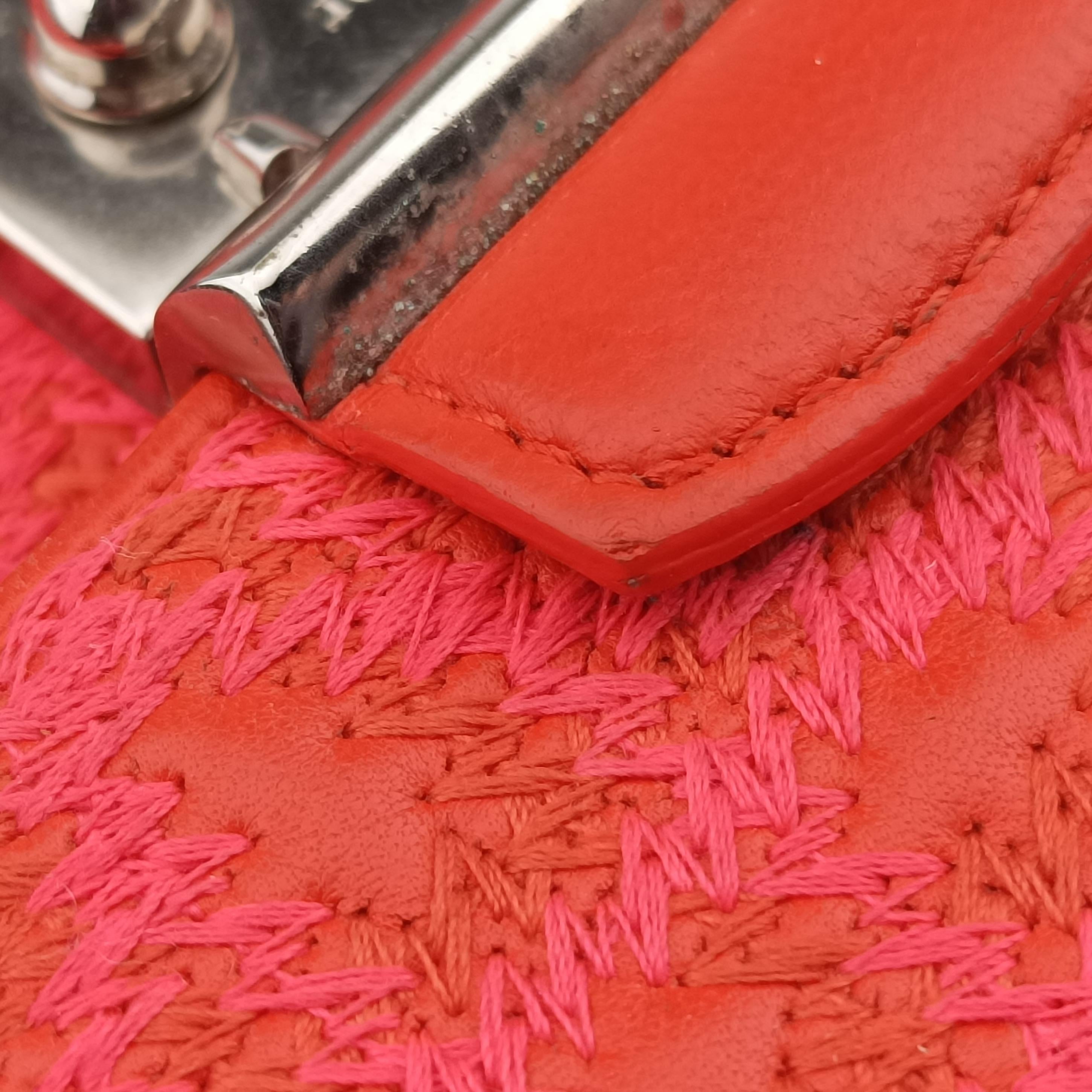 Vintage Christian Dior Miss Dior CANNAGE New Lock Orange lambskin  shoulderbag | stylenewstar