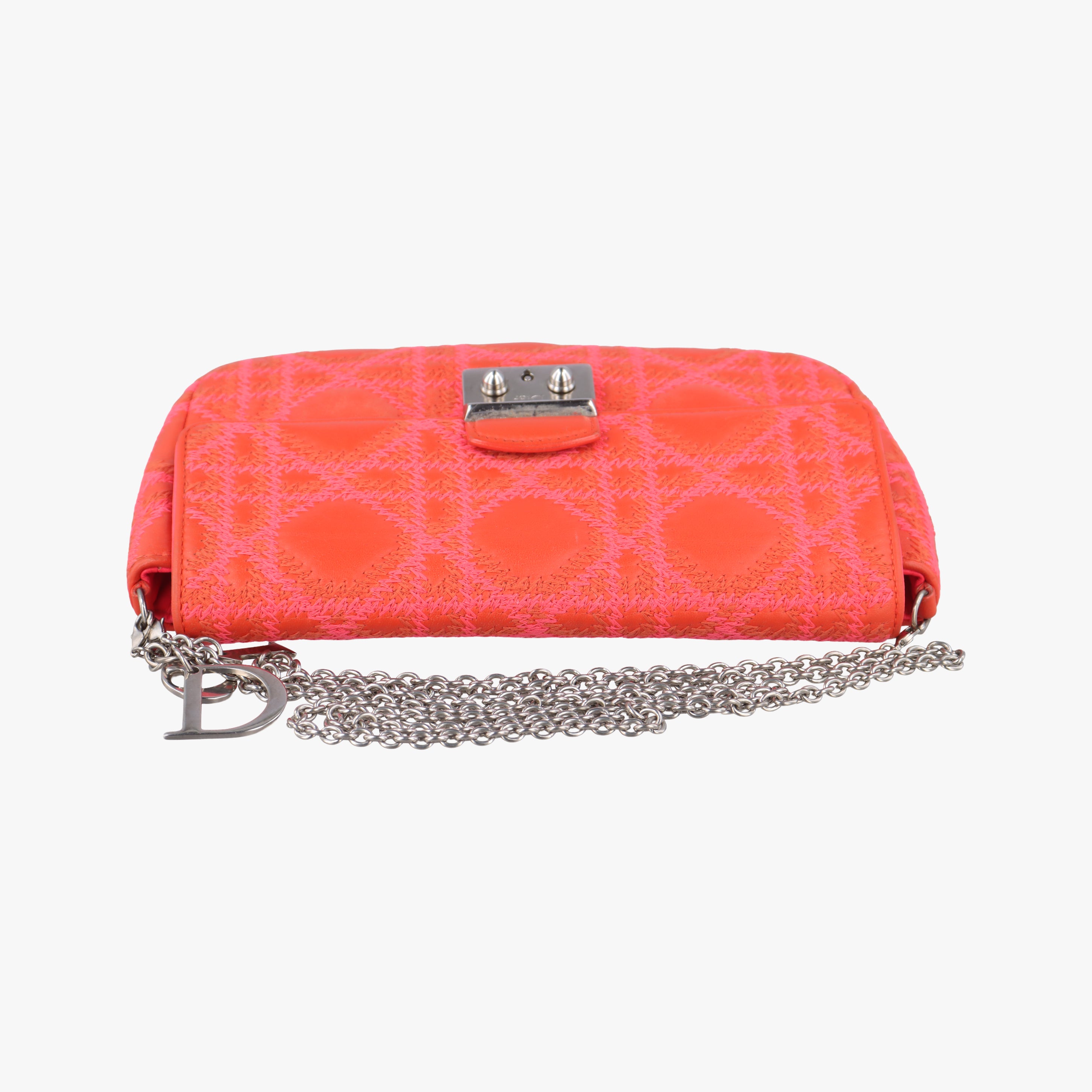 Vintage Christian Dior Miss Dior CANNAGE New Lock Orange lambskin  shoulderbag | stylenewstar
