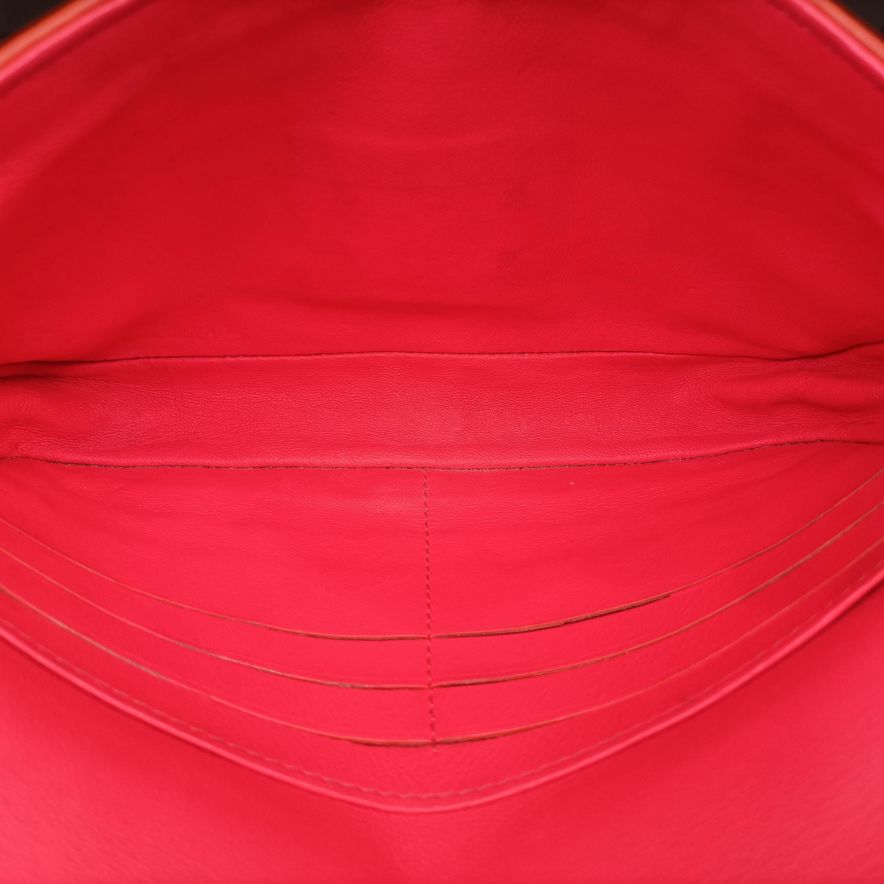 Vintage Christian Dior Miss Dior CANNAGE New Lock Orange lambskin  shoulderbag | stylenewstar