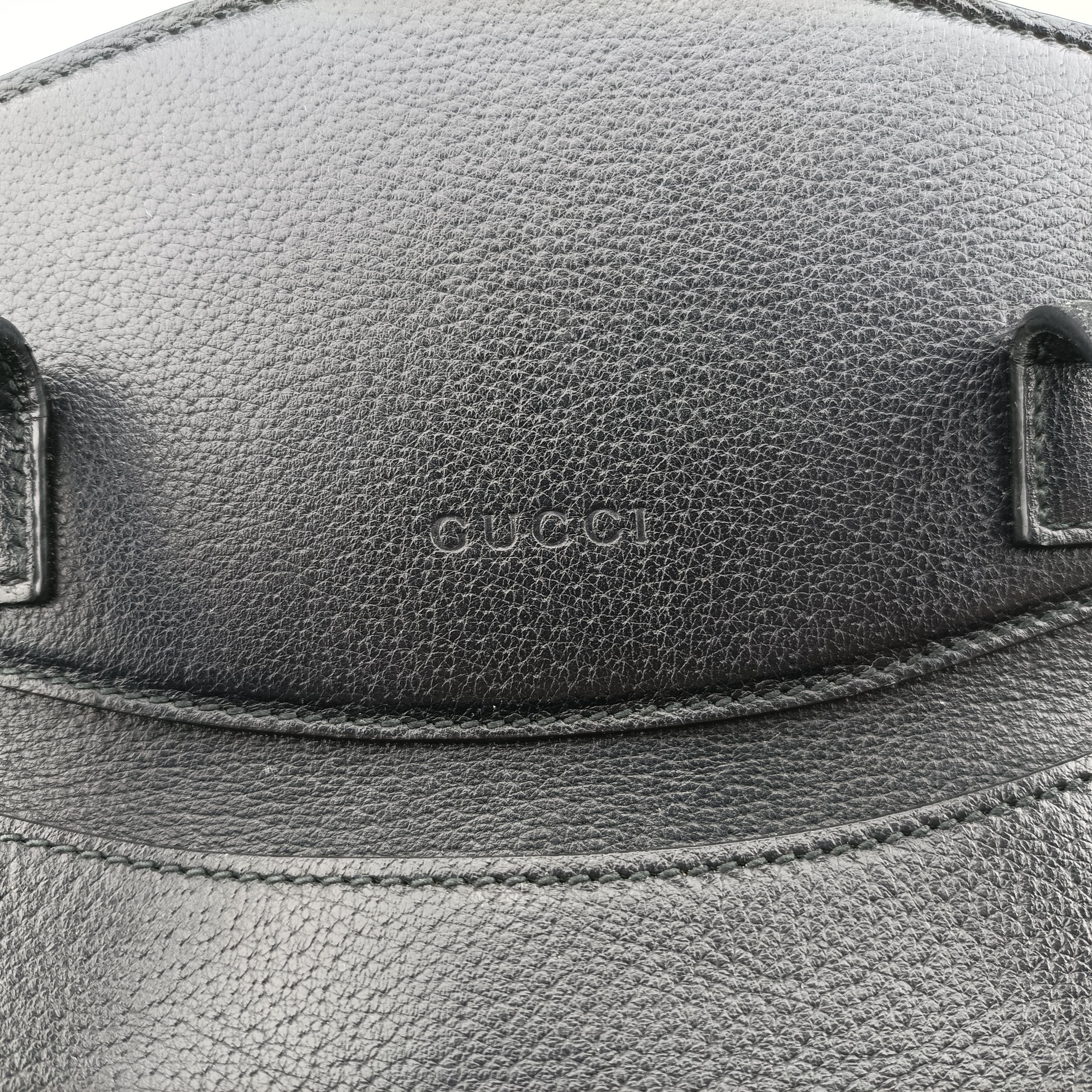 Secondhand Gucci Crystal Butterfly Linea Totem Black×Green×Red Leather 505342 handbag | stylenewstar