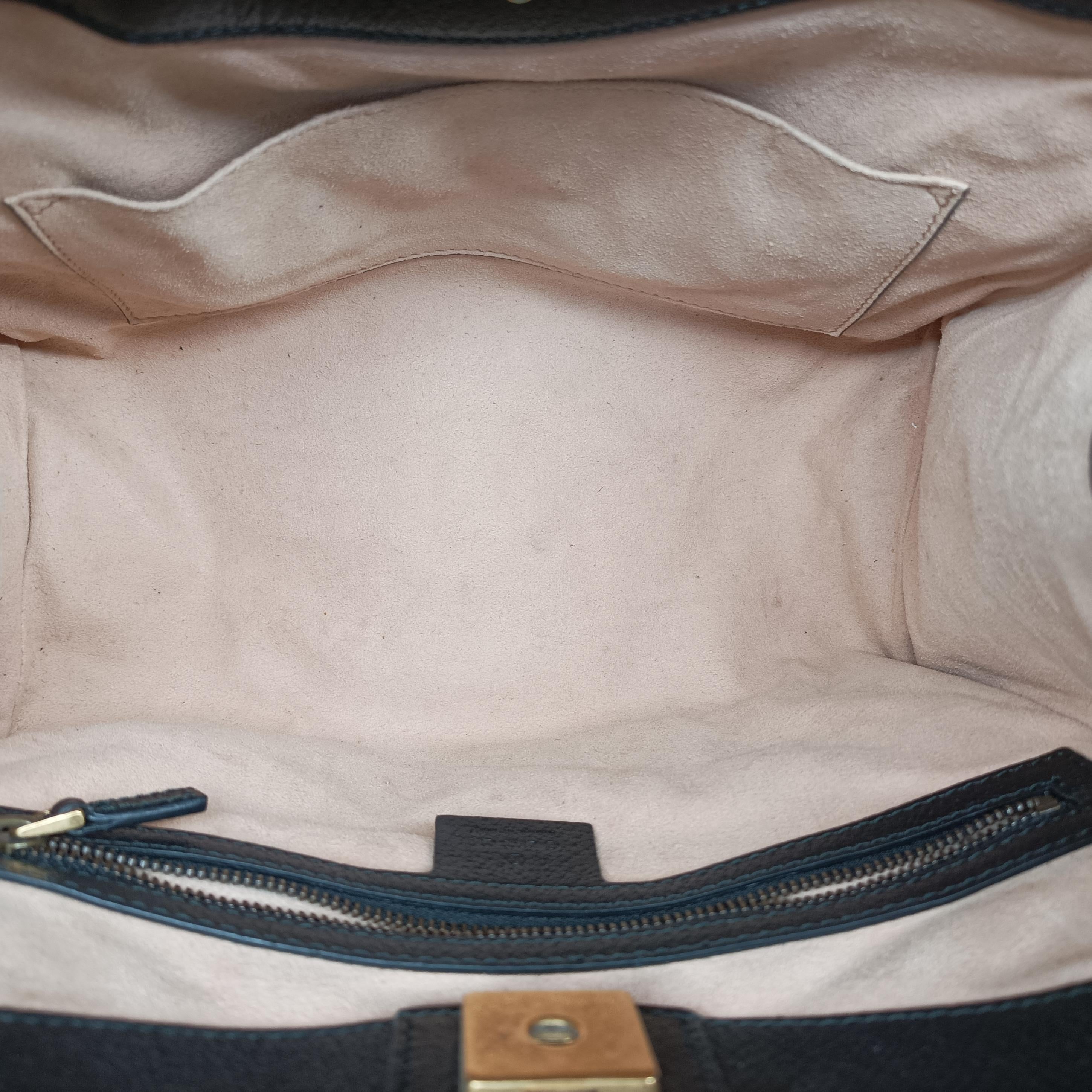 Secondhand Gucci Crystal Butterfly Linea Totem Black×Green×Red Leather 505342 handbag | stylenewstar