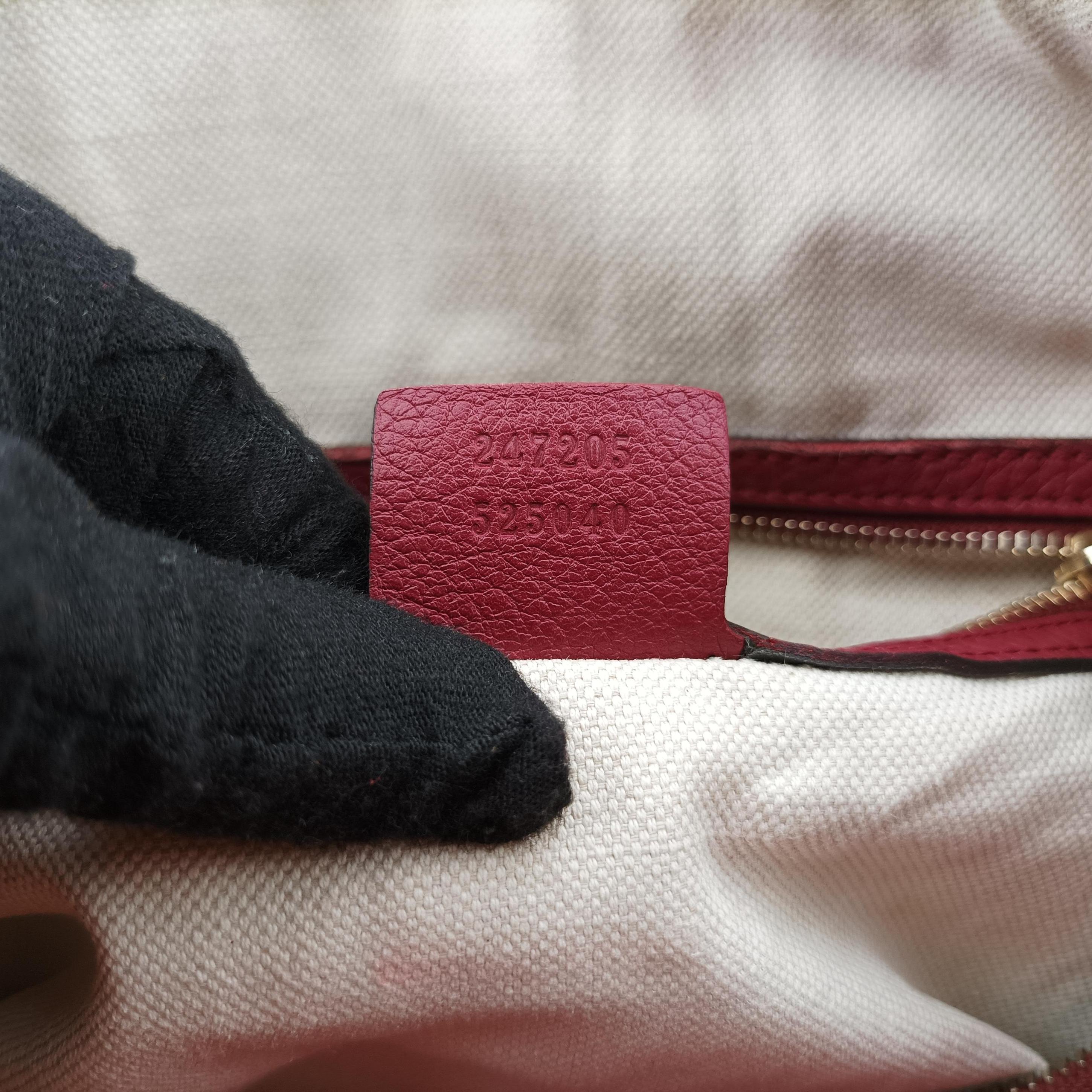 Pre-owned Gucci Sherry Line Beige x Red x Pink canvas×leather 247205 shoulderbag | stylenewstar